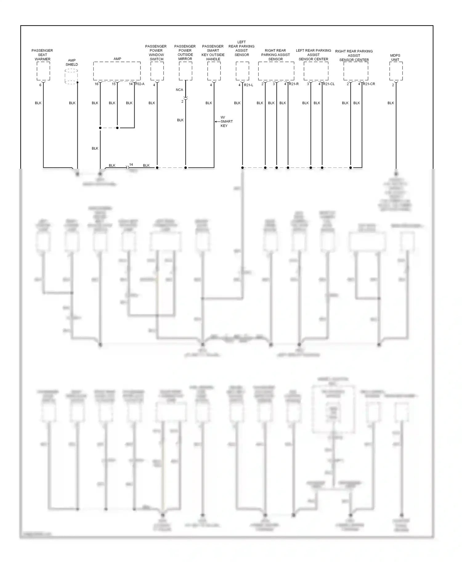 Wiring diagram passenger occupant srs detection control sensor module for Hyundai Veloster I (2011-2015) (1 of 1)