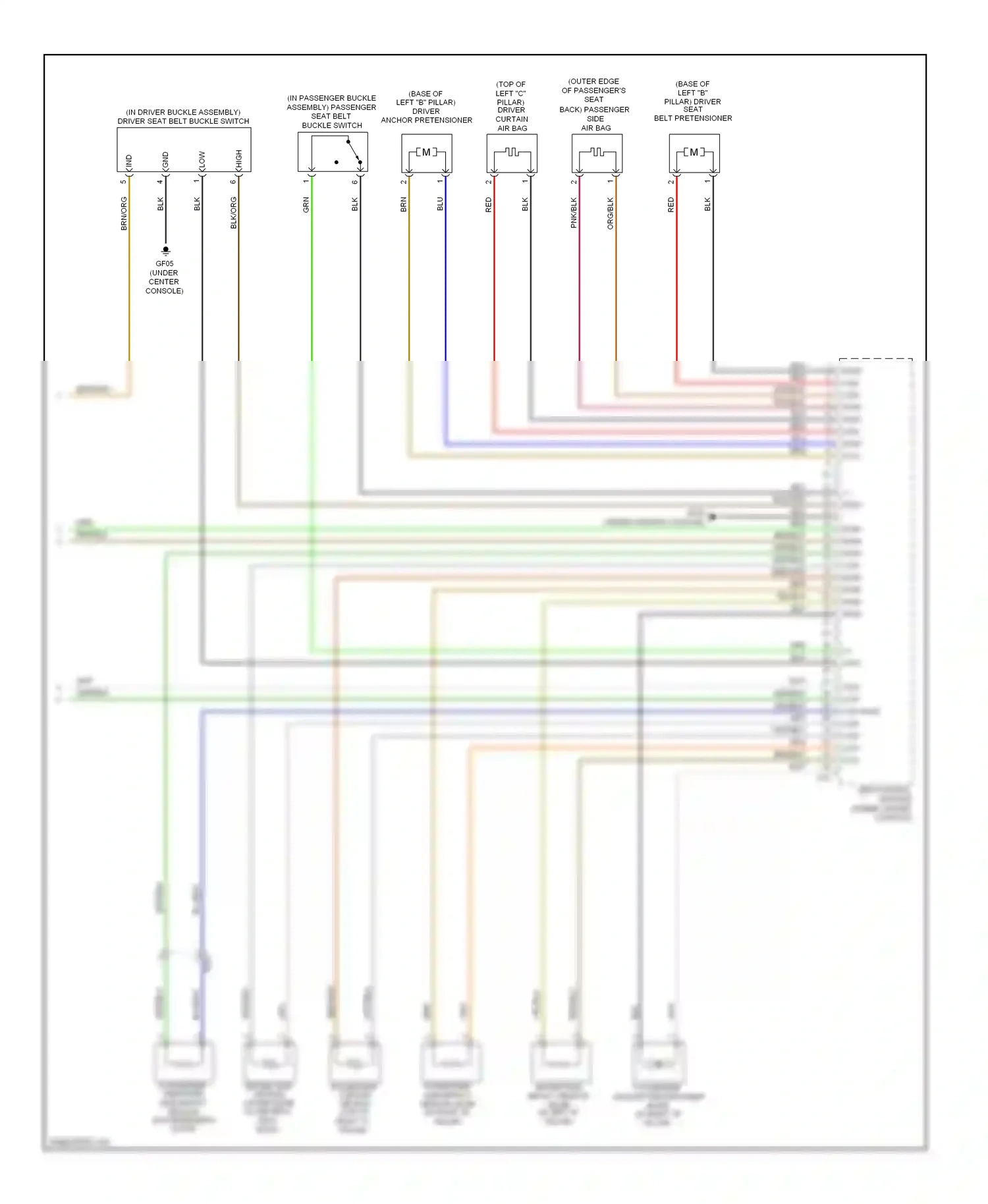 Wiring diagram srs control module for Hyundai Veloster I (2011-2015) (2 of 3)