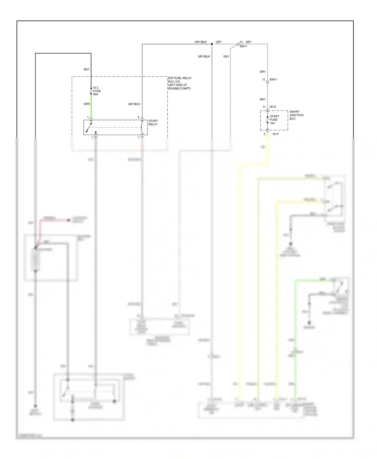 Wiring diagram start stop button switch for Hyundai Veloster I (2011-2015) (2 of 4)