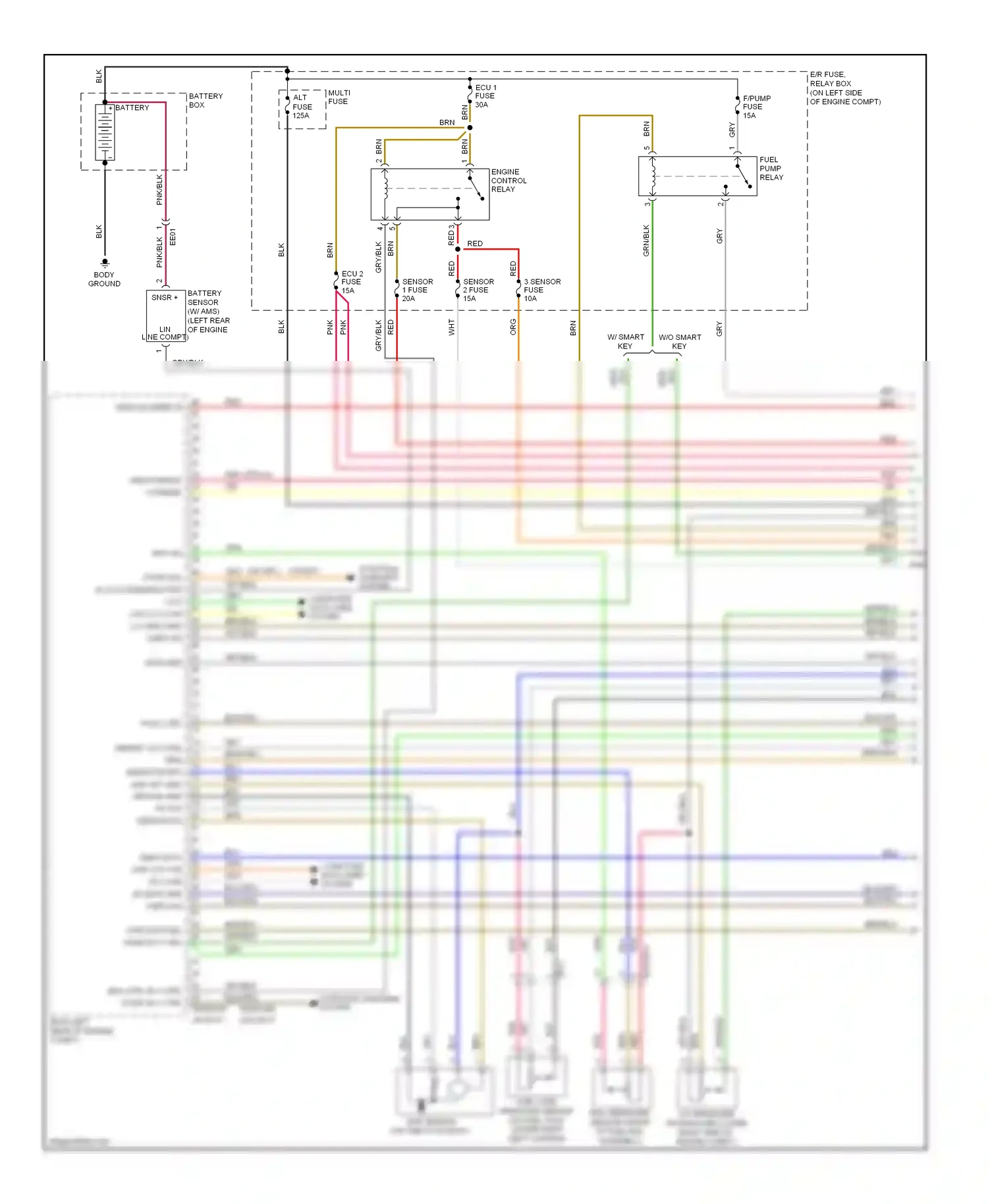 Wiring diagram starting/ charging system computer data lines system for Hyundai Veloster I (2011-2015) (1 of 1)