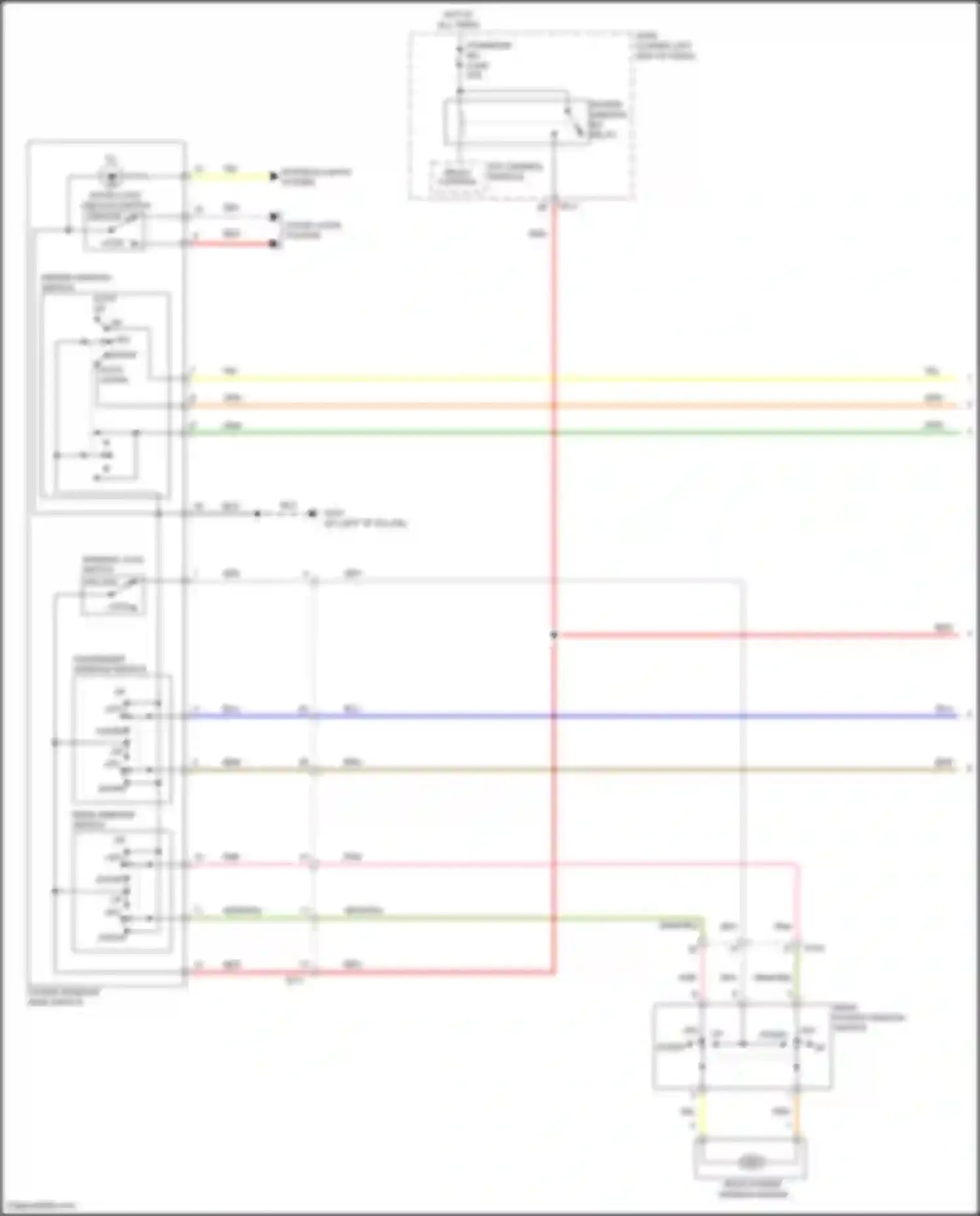 Wiring diagram door locks system for Hyundai Veloster II (2018-2024) (1 of 3)