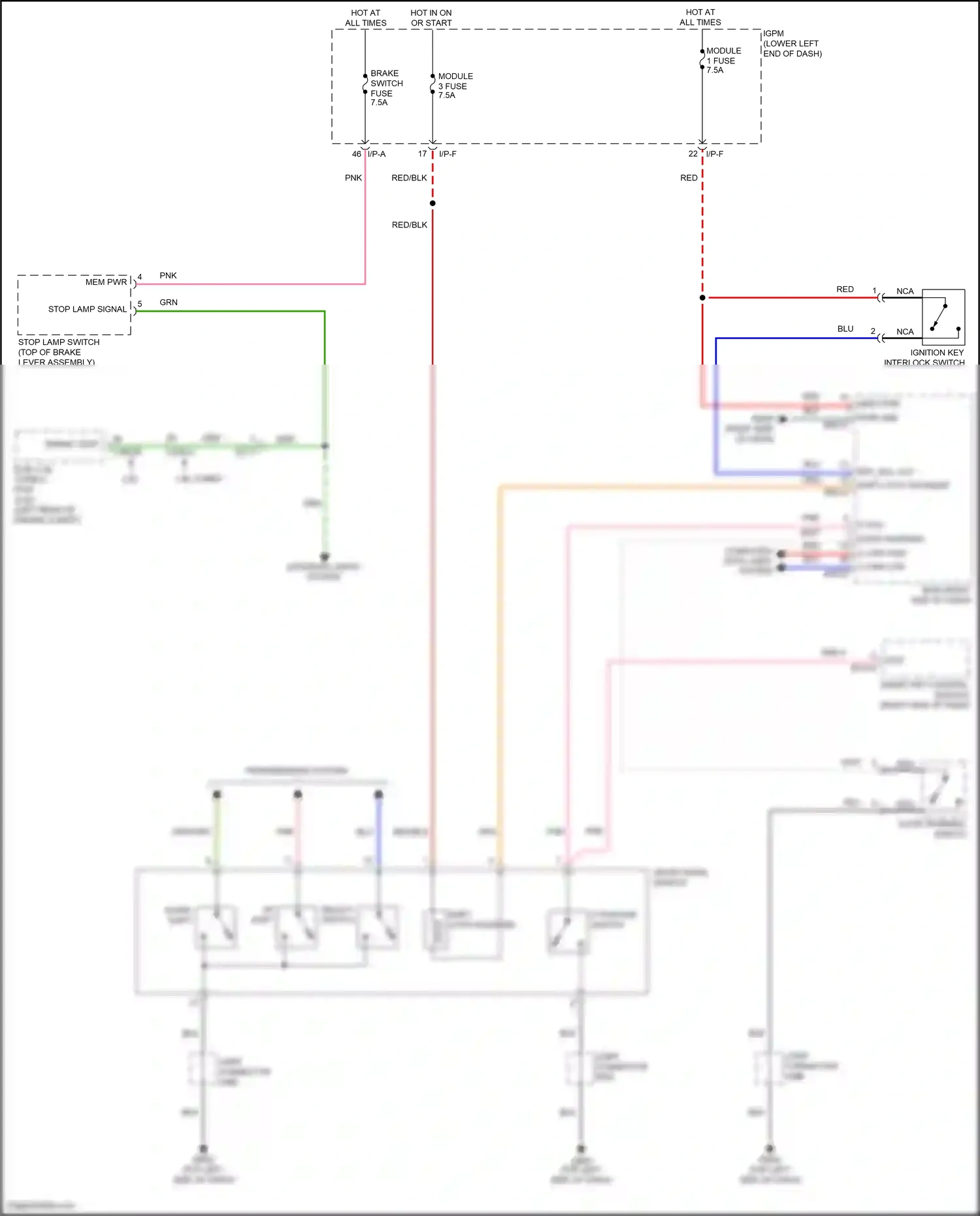 Wiring diagram down shift for Hyundai Veloster II (2018-2024) (2 of 2)