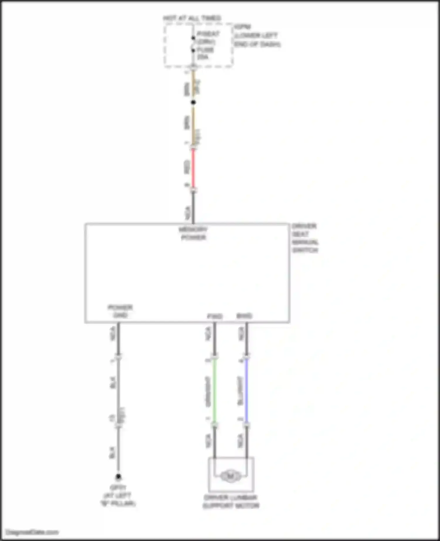 Wiring diagram memory power for Hyundai Veloster II (2018-2024) (10 of 17)
