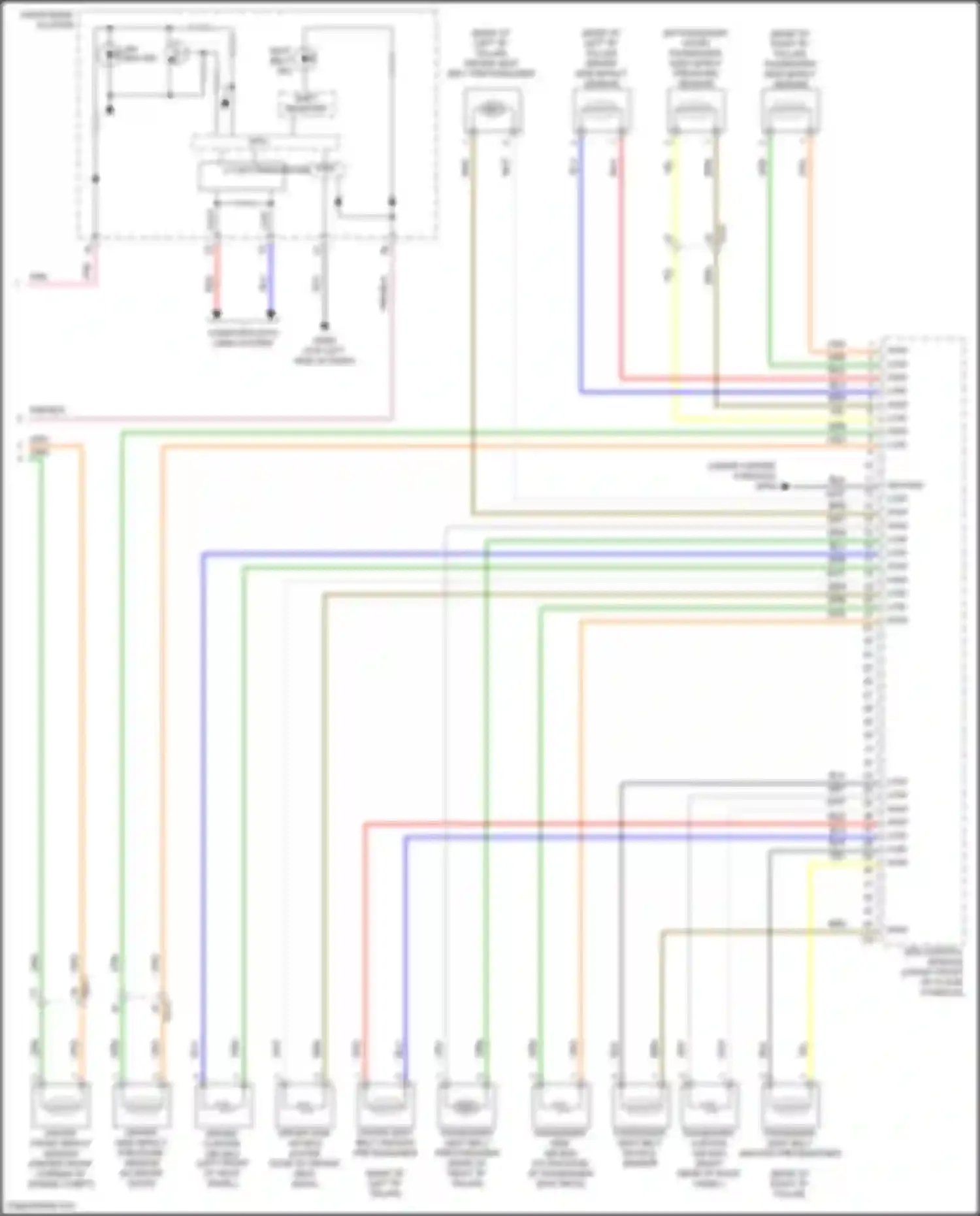 Wiring diagram passenger seat belt buckle sensor for Hyundai Veloster II (2018-2024) (1 of 1)