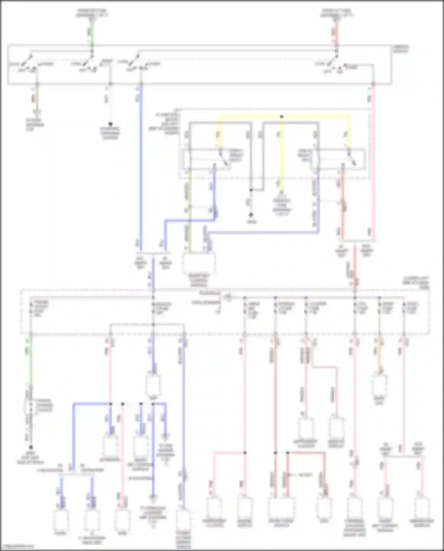 Wiring diagram power outside mirror switch for Hyundai Veloster II (2018-2024) (2 of 3)