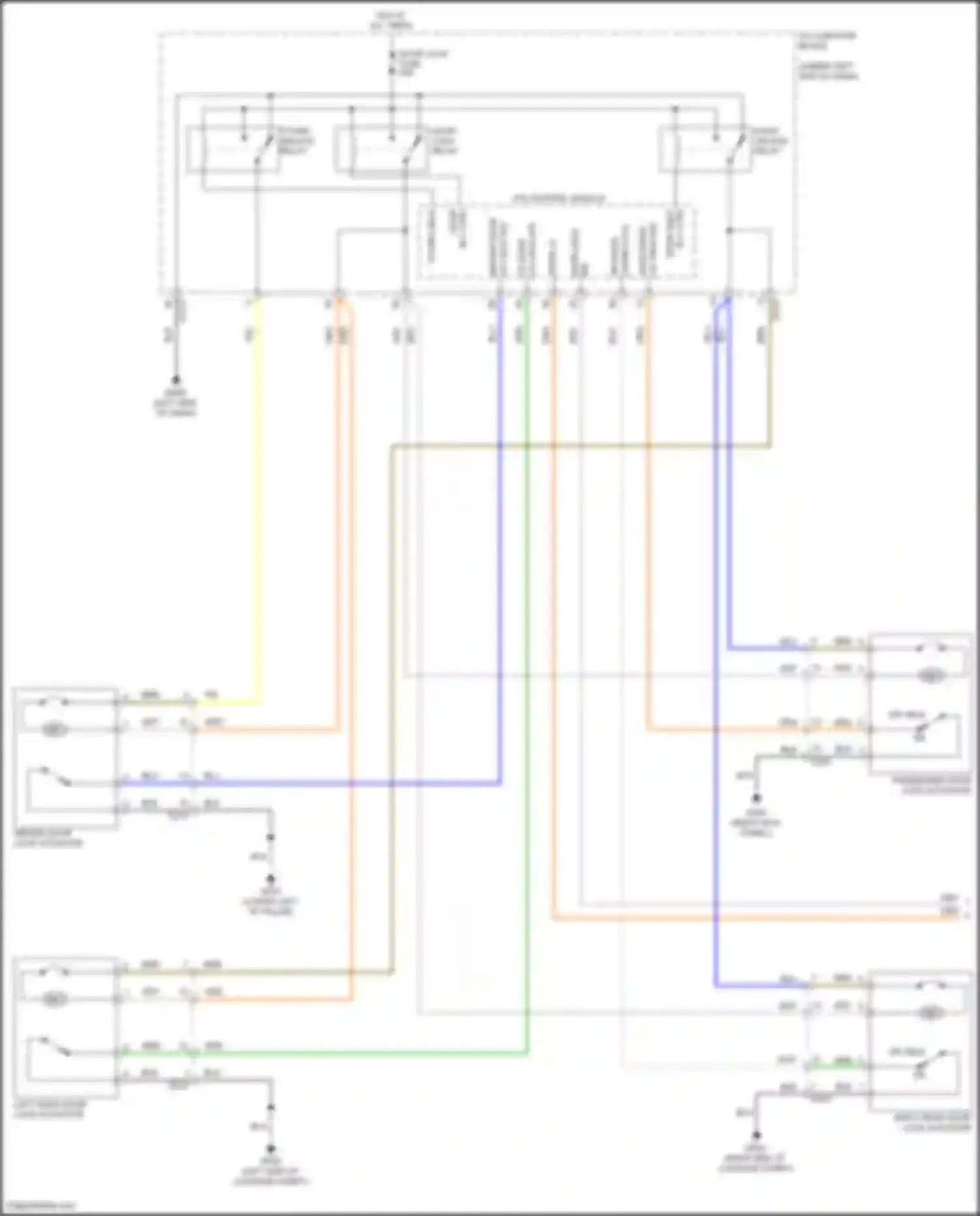 Venue Hyundai I (2019-2024): Power door locks circuit (1 of 2)