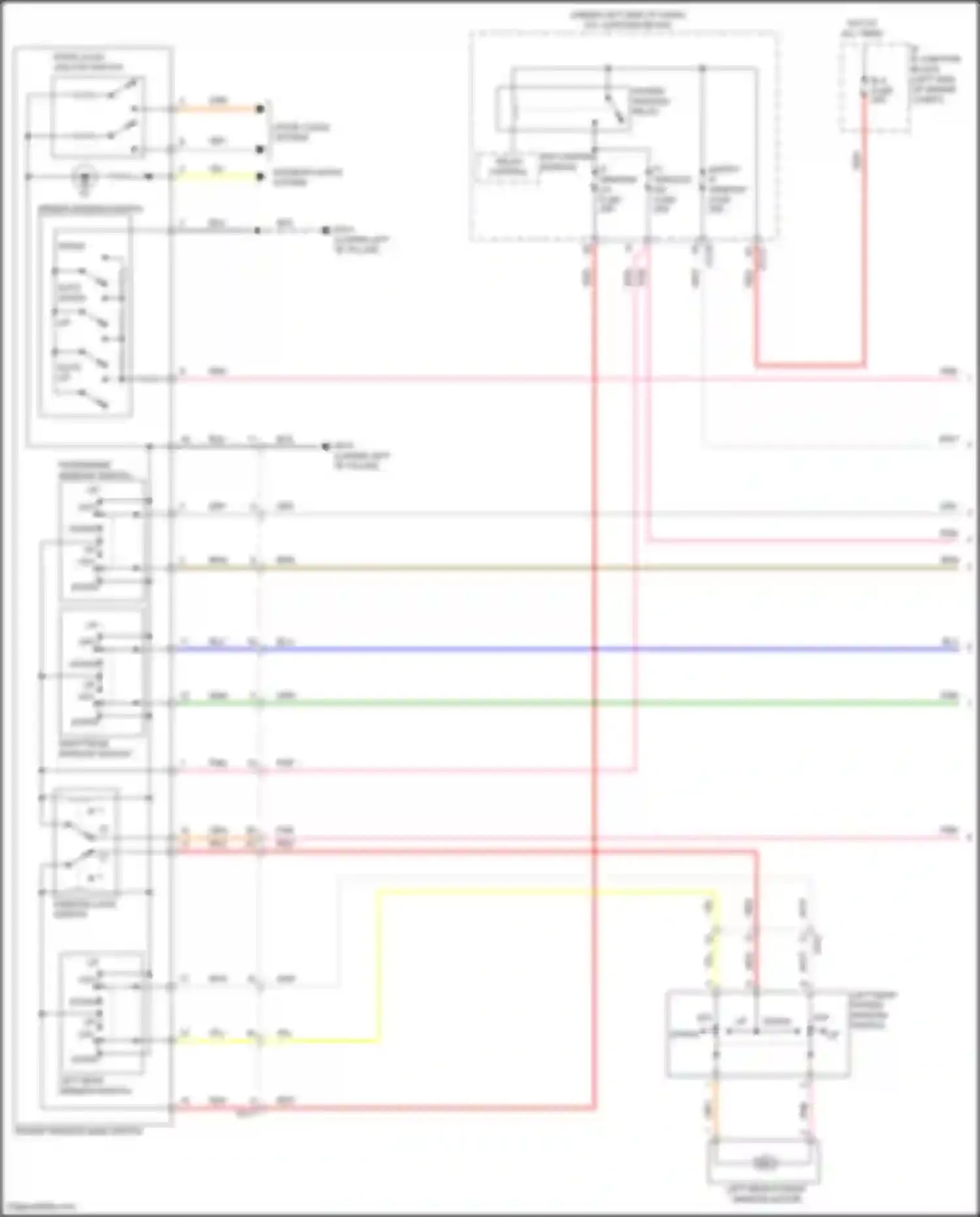 Venue Hyundai I (2019-2024): Power windows circuit, w/ driver auto up/down & safety power windows (1 of 2)