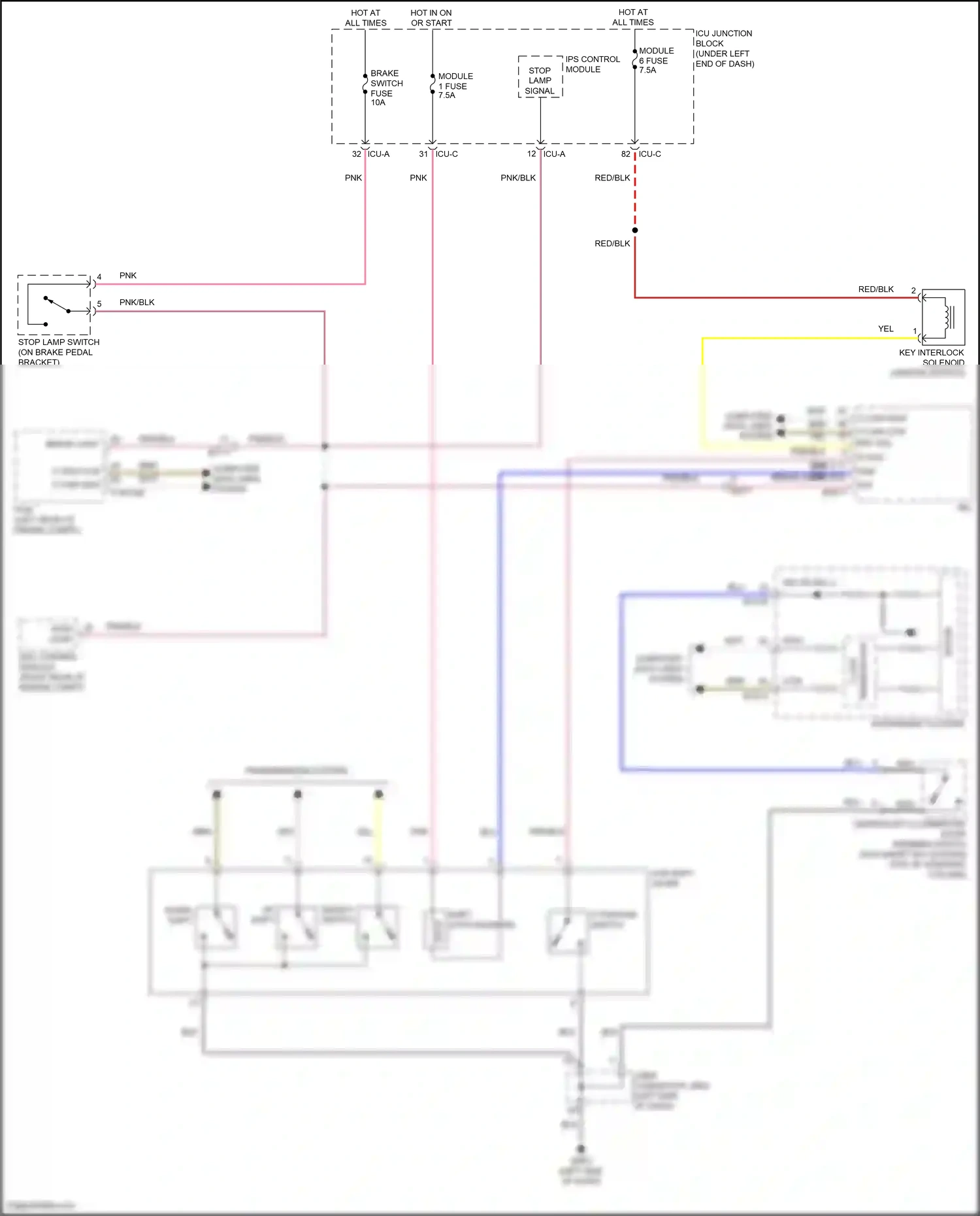 Wiring diagram down shift for Hyundai Venue I (2019-2024) (1 of 3)