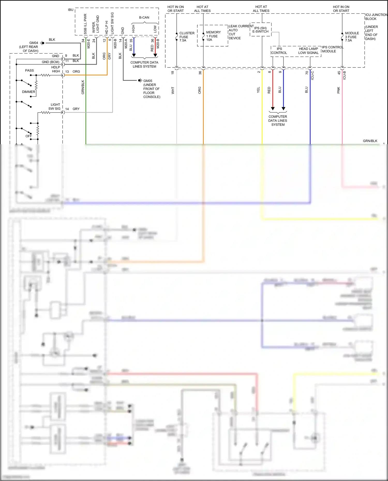 Wiring diagram down switch for Hyundai Venue I (2019-2024) (1 of 1)