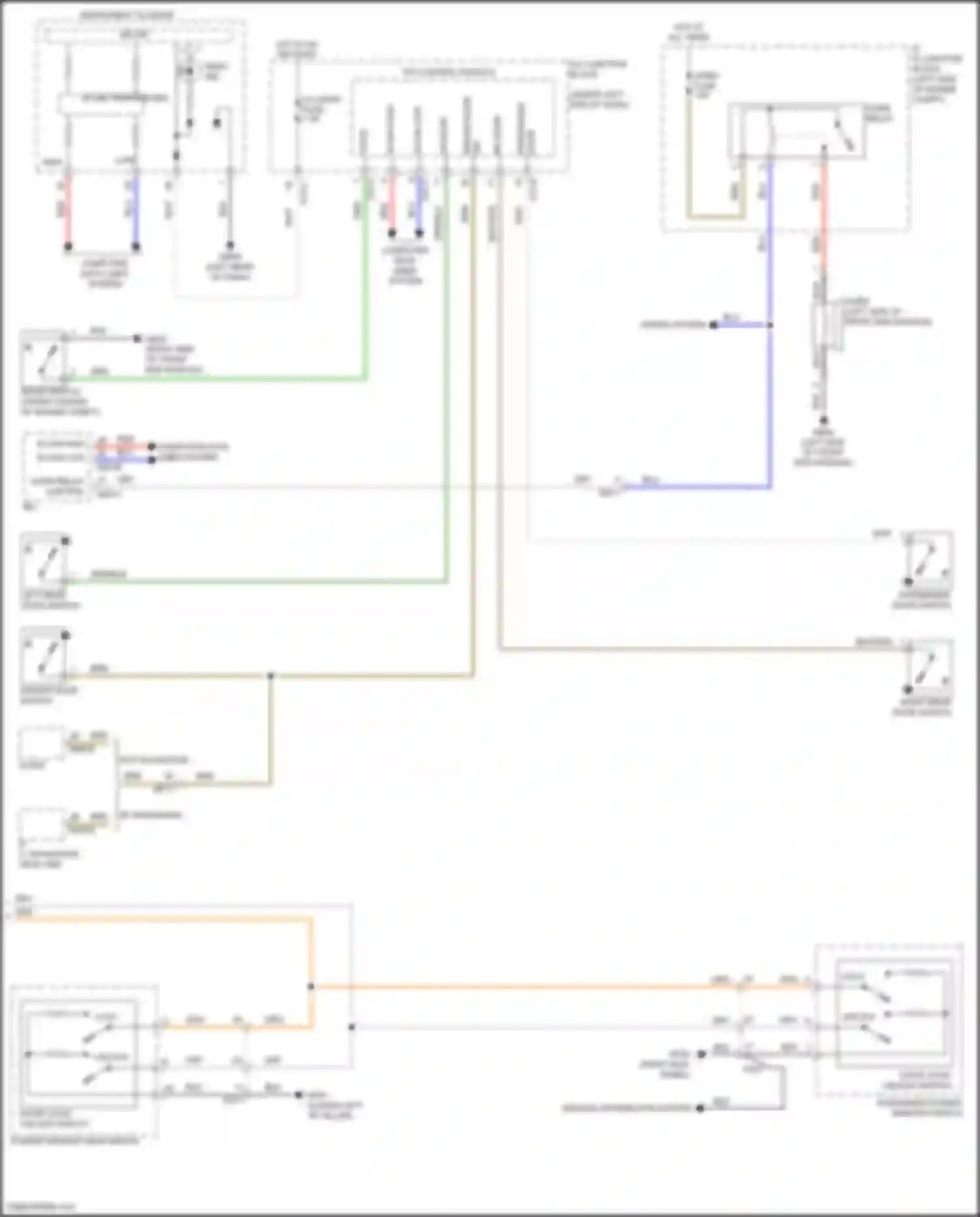 Wiring diagram passenger power window switch for Hyundai Venue I (2019-2024) (1 of 5)