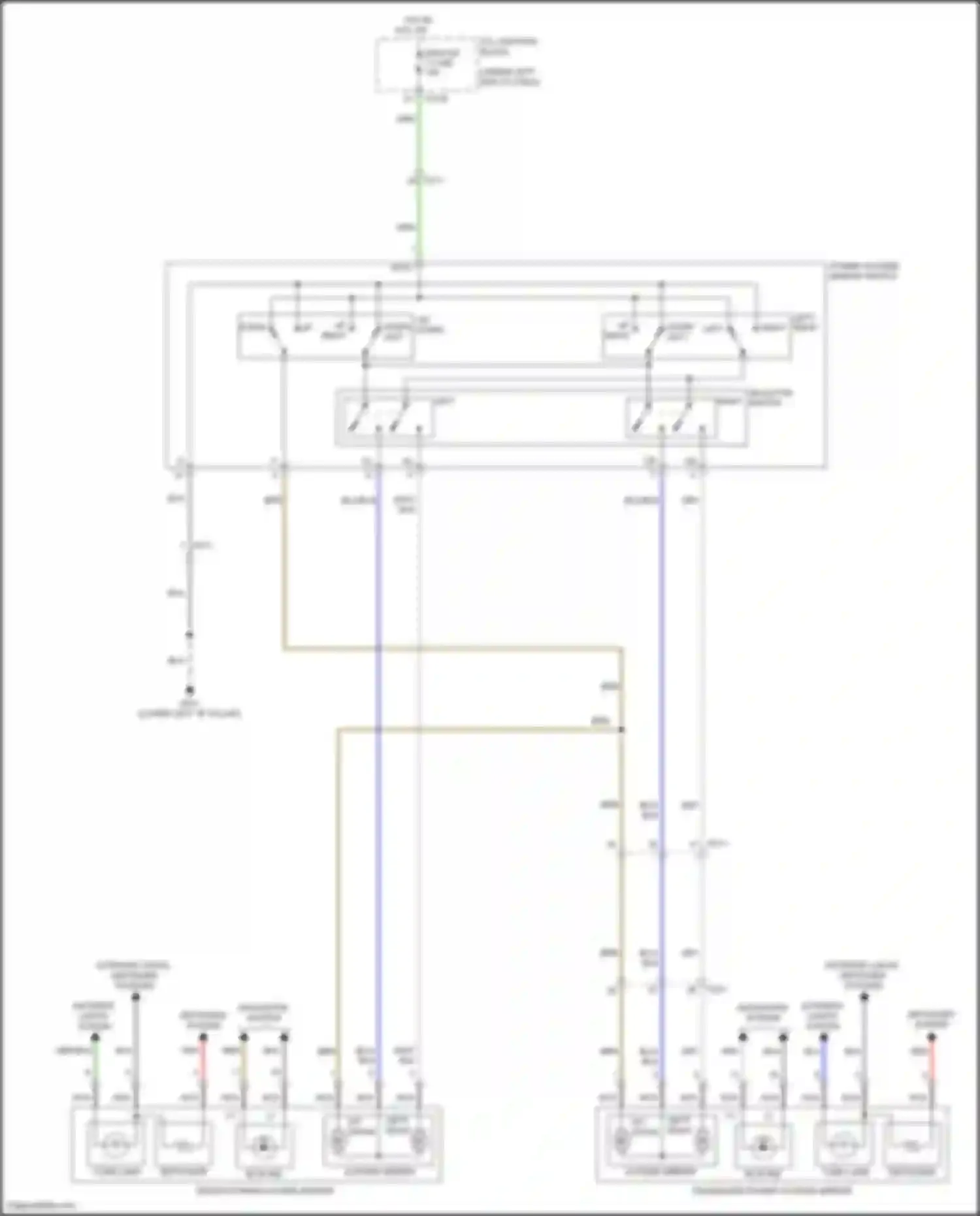Wiring diagram power outside mirror switch for Hyundai Venue I (2019-2024) (3 of 3)