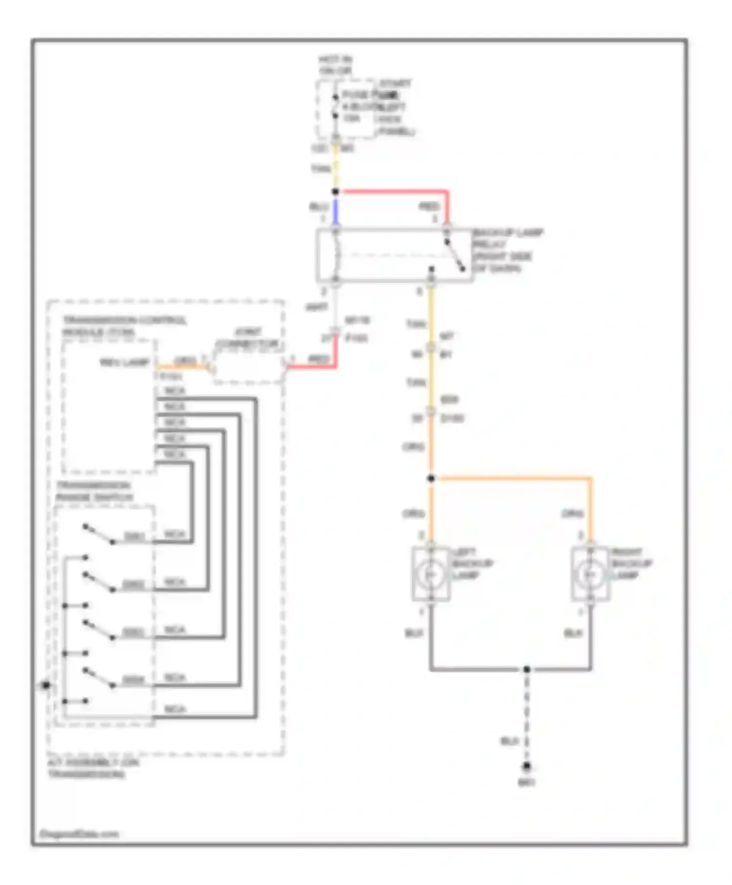 EX35 Infiniti I (2007-2013): Backup lamps circuit