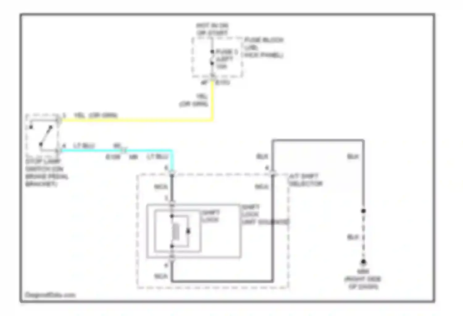 EX35 Infiniti I (2007-2013): Shift interlock circuit