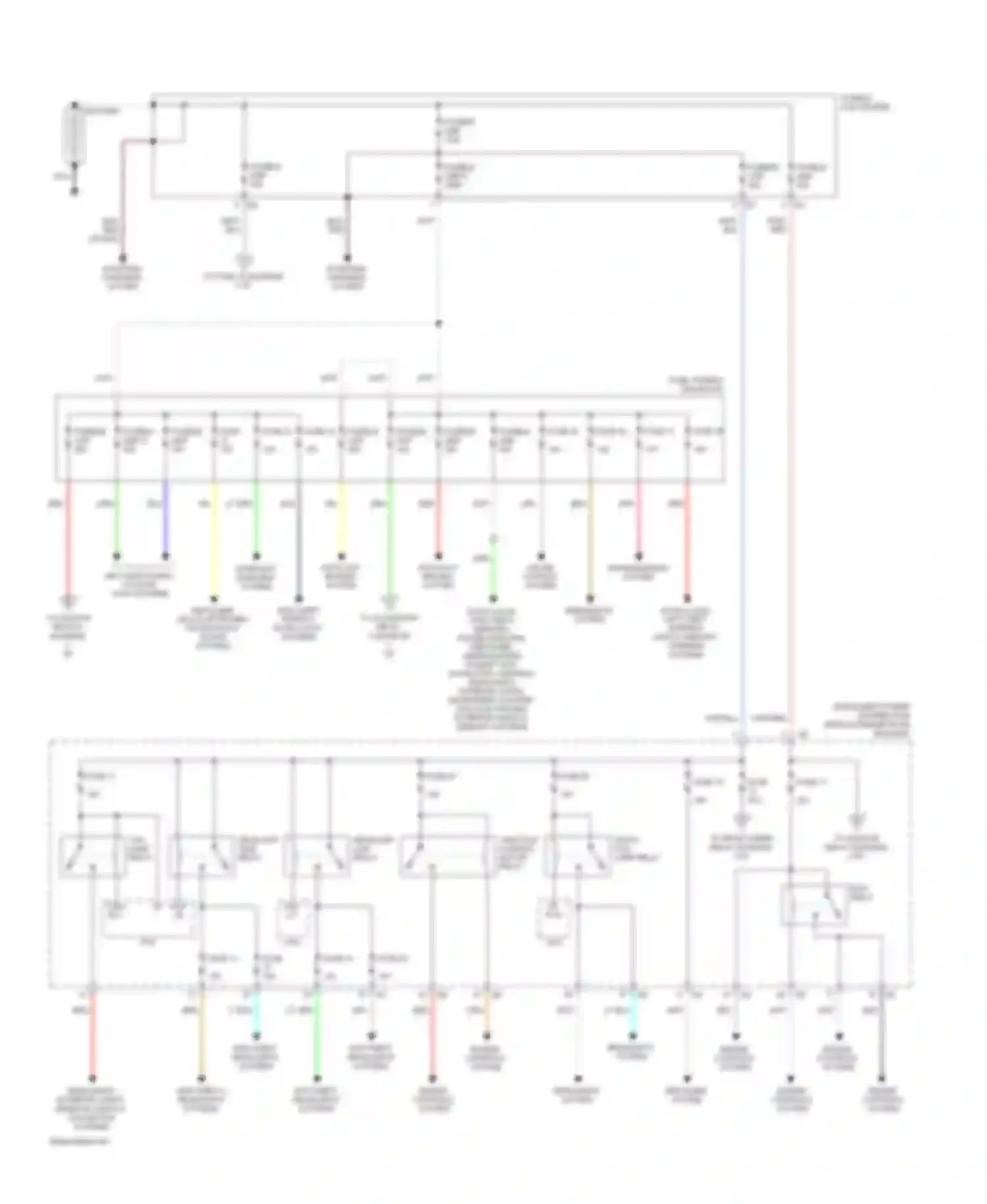 FX35 Infiniti I facelift (2006-2008): Power distribution circuit (1 of 3)