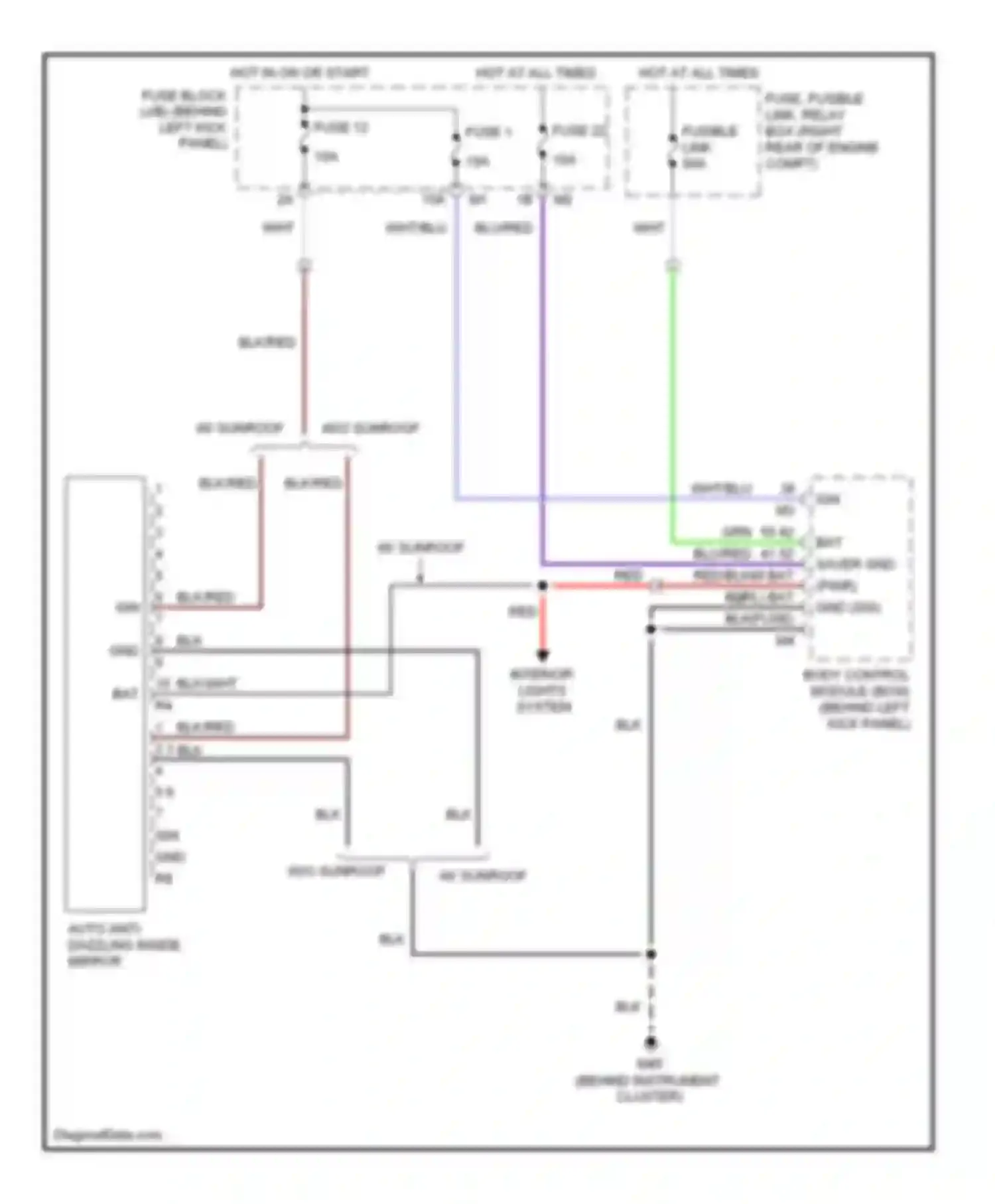 Wiring diagram fuse 1 for Infiniti FX35 I facelift (2006-2008) (11 of 15)