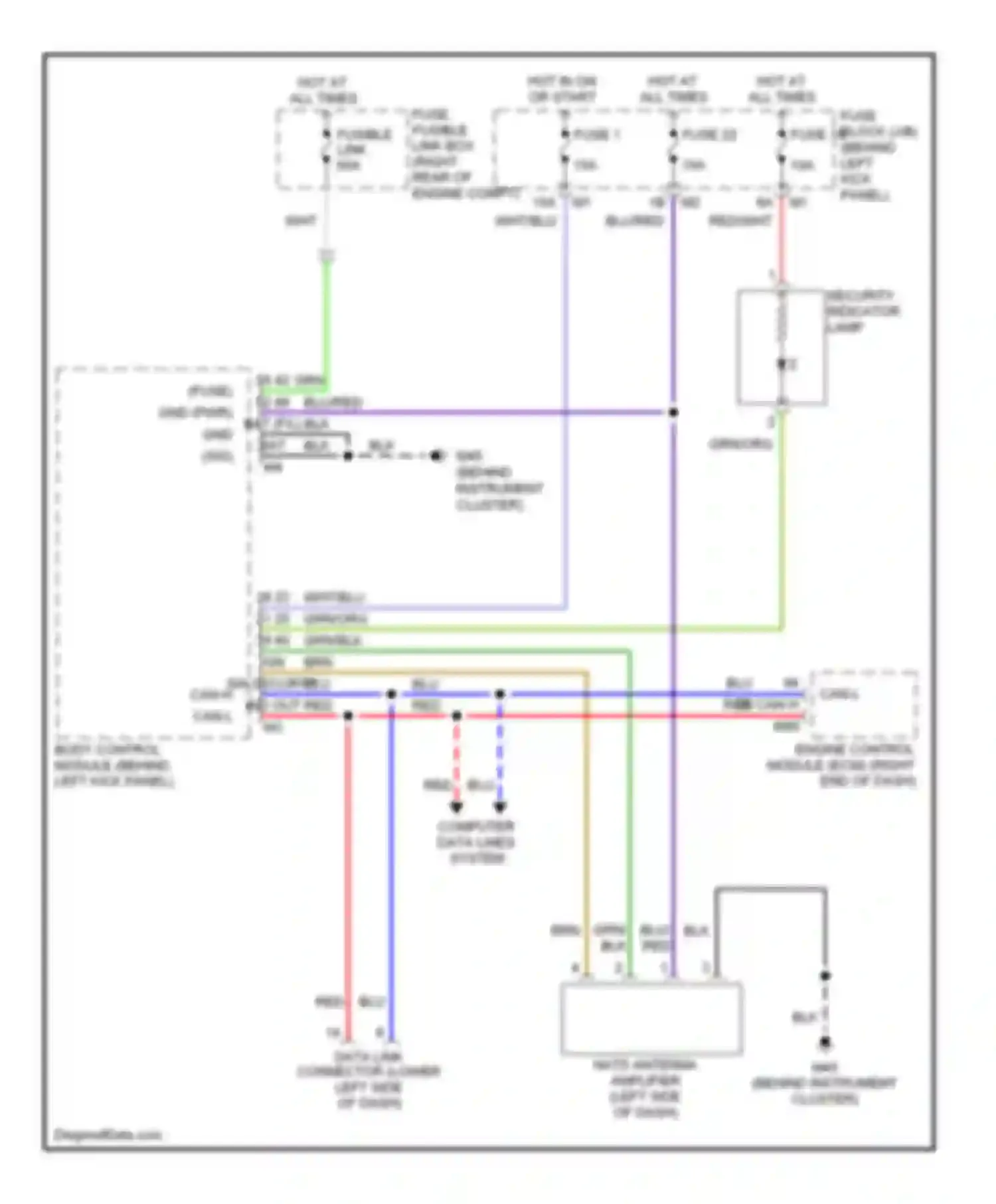 FX35 Infiniti I (2002-2006): Immobilizer circuit (nats), without intelligent key unit