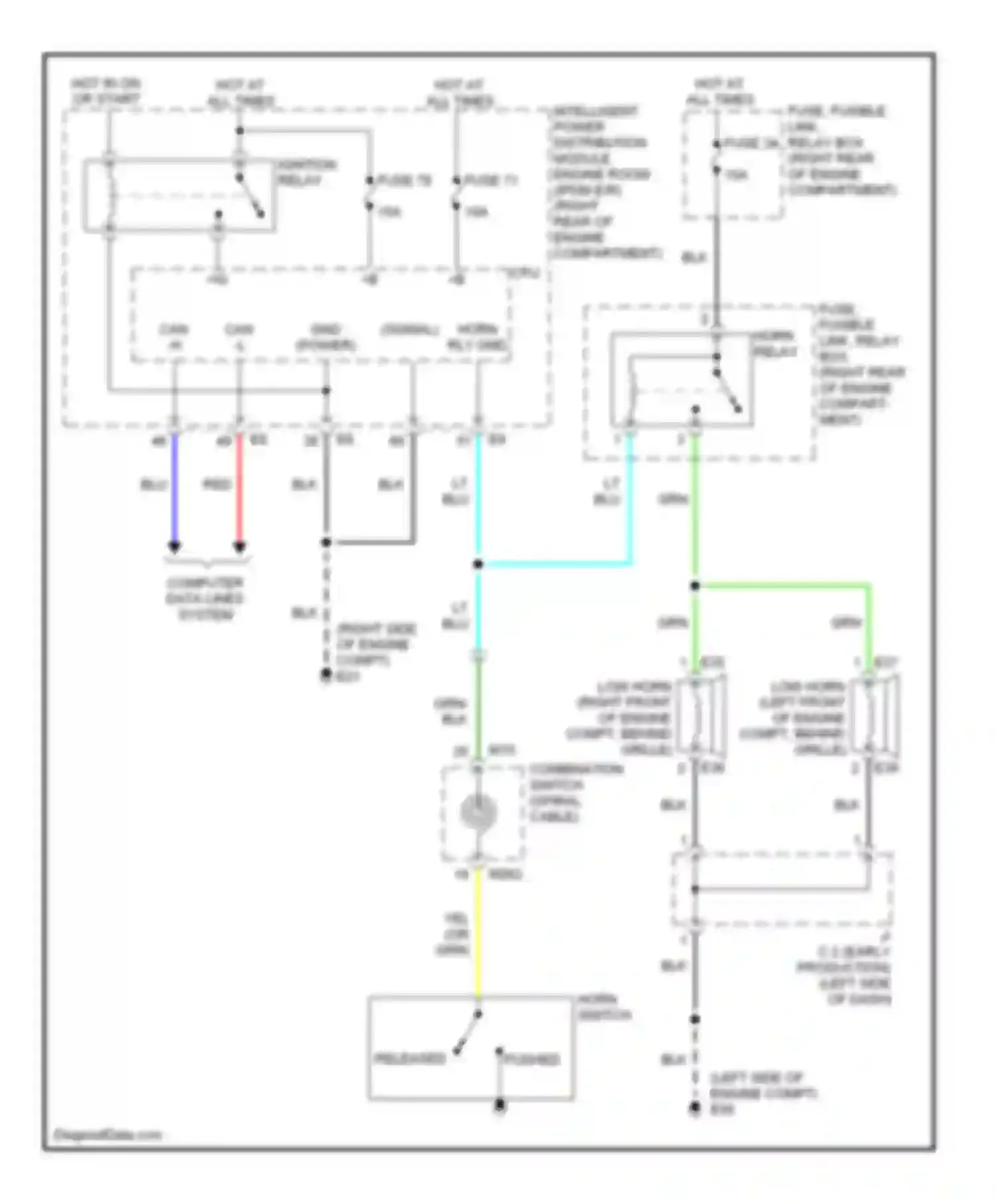 FX35 Infiniti I (2002-2006): Horn circuit