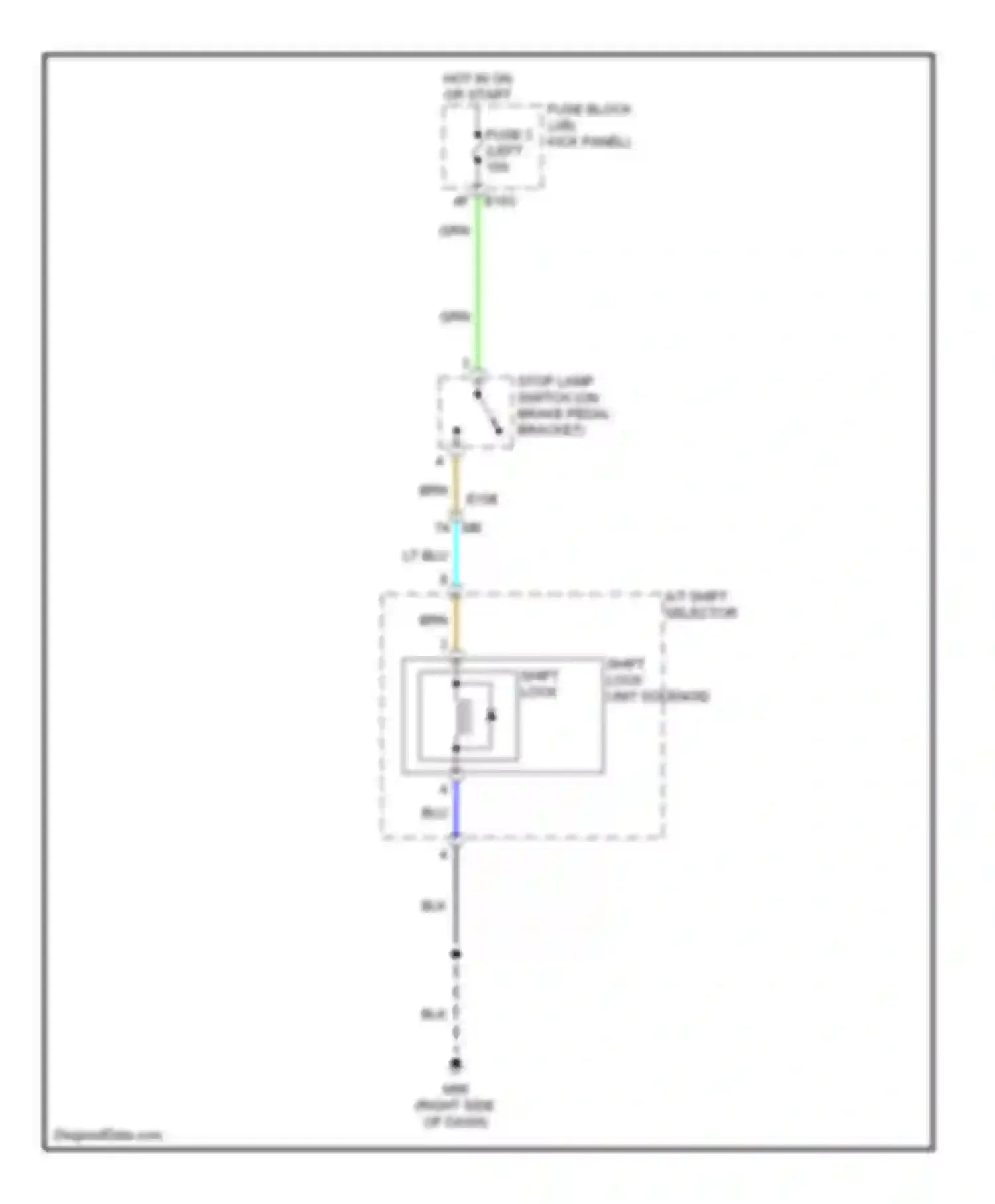 Wiring diagram a/t shift selector for Infiniti FX35 II facelift (2011-2013) (2 of 2)