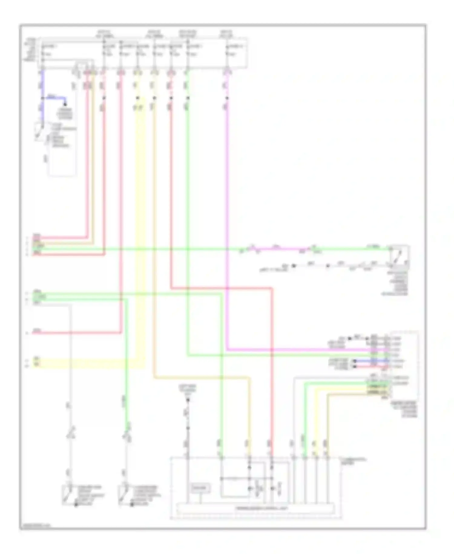 Wiring diagram back door switch assembly (lower center for Infiniti FX35 II facelift (2011-2013) (1 of 2)