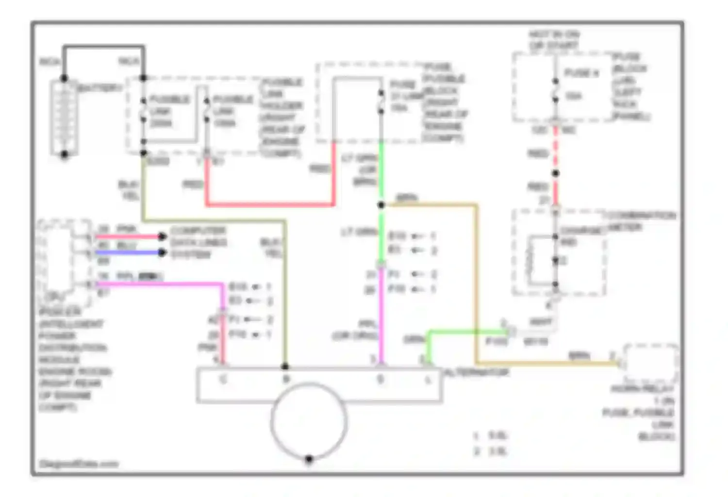 Wiring diagram combination meter charge ind for Infiniti FX35 II facelift (2011-2013) (1 of 1)