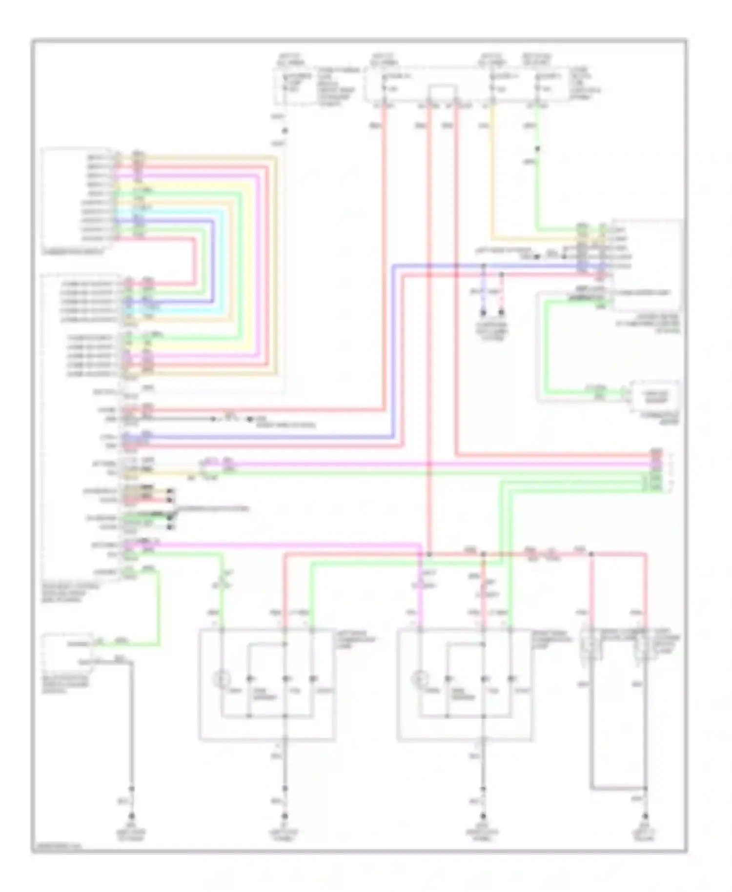 Wiring diagram left "c" pillar) for Infiniti FX35 II facelift (2011-2013) (5 of 10)