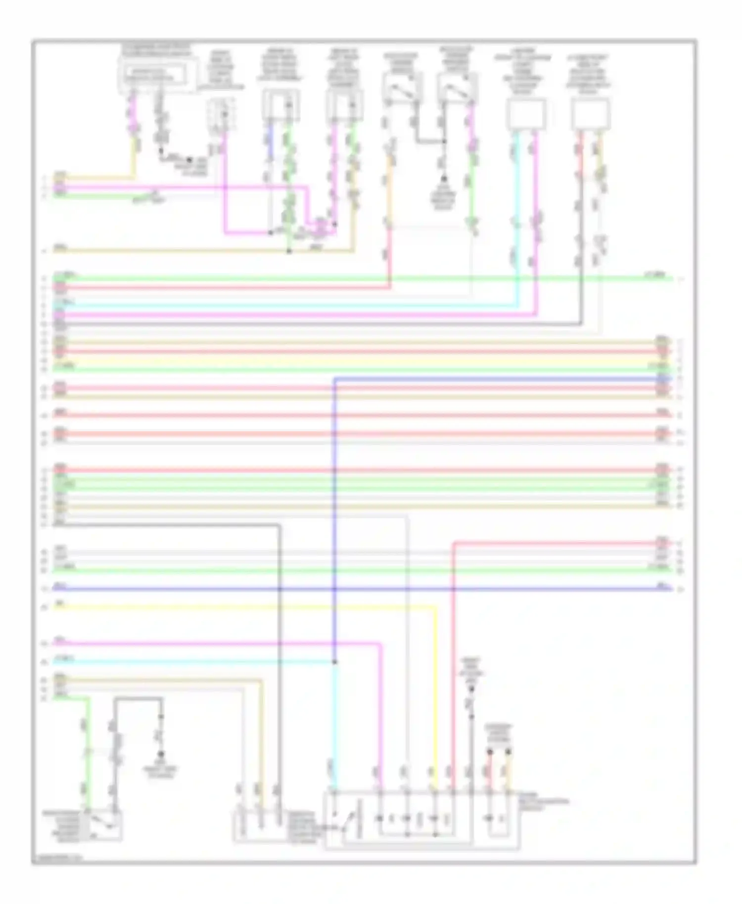 Wiring diagram passenger side front power window switch for Infiniti FX35 II facelift (2011-2013) (1 of 2)