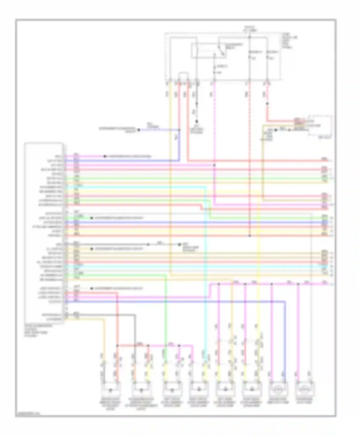Wiring diagram right front door armrest mood lamp for Infiniti FX35 II facelift (2011-2013) (1 of 1)
