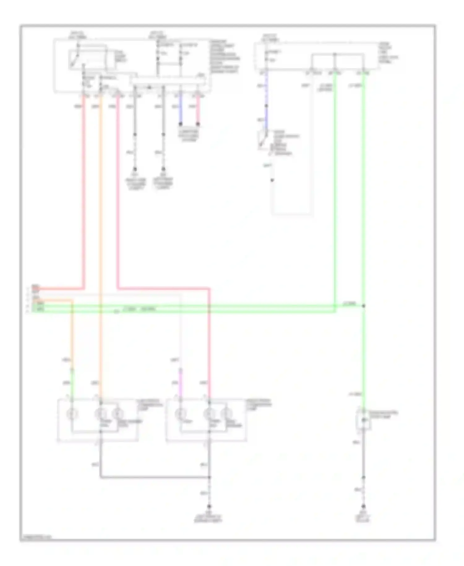 Wiring diagram left front combination lamp for Infiniti FX35 II (2008-2011) (1 of 2)
