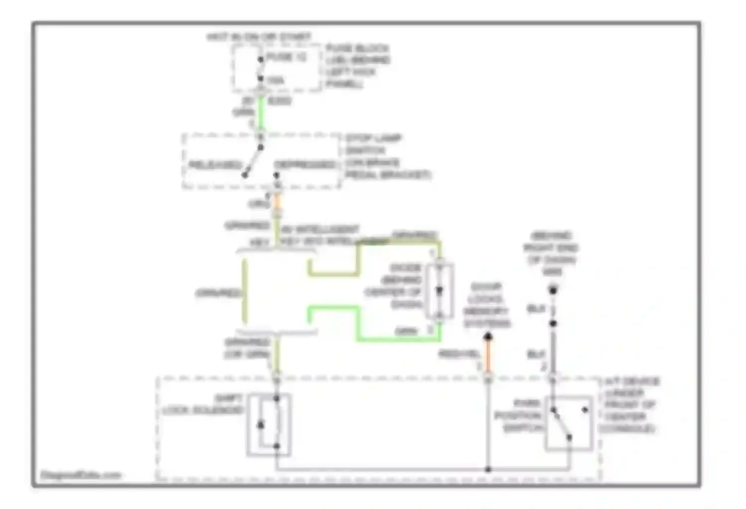 FX45 Infiniti I facelift (2005-2009): Shift interlock circuit