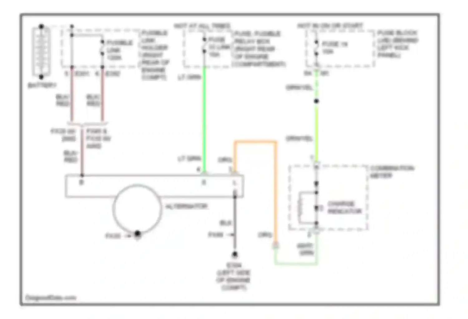 Wiring diagram fusible link a for Infiniti FX45 I facelift (2005-2009) (1 of 2)