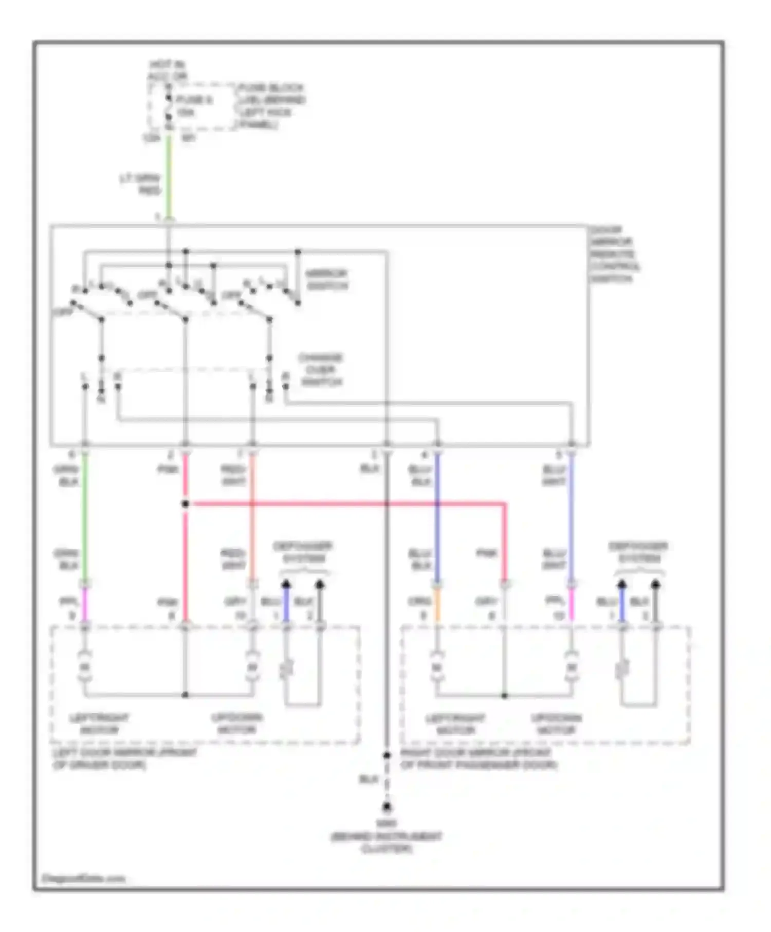 Wiring diagram mirror switch for Infiniti FX45 I (2002-2006) (1 of 1)