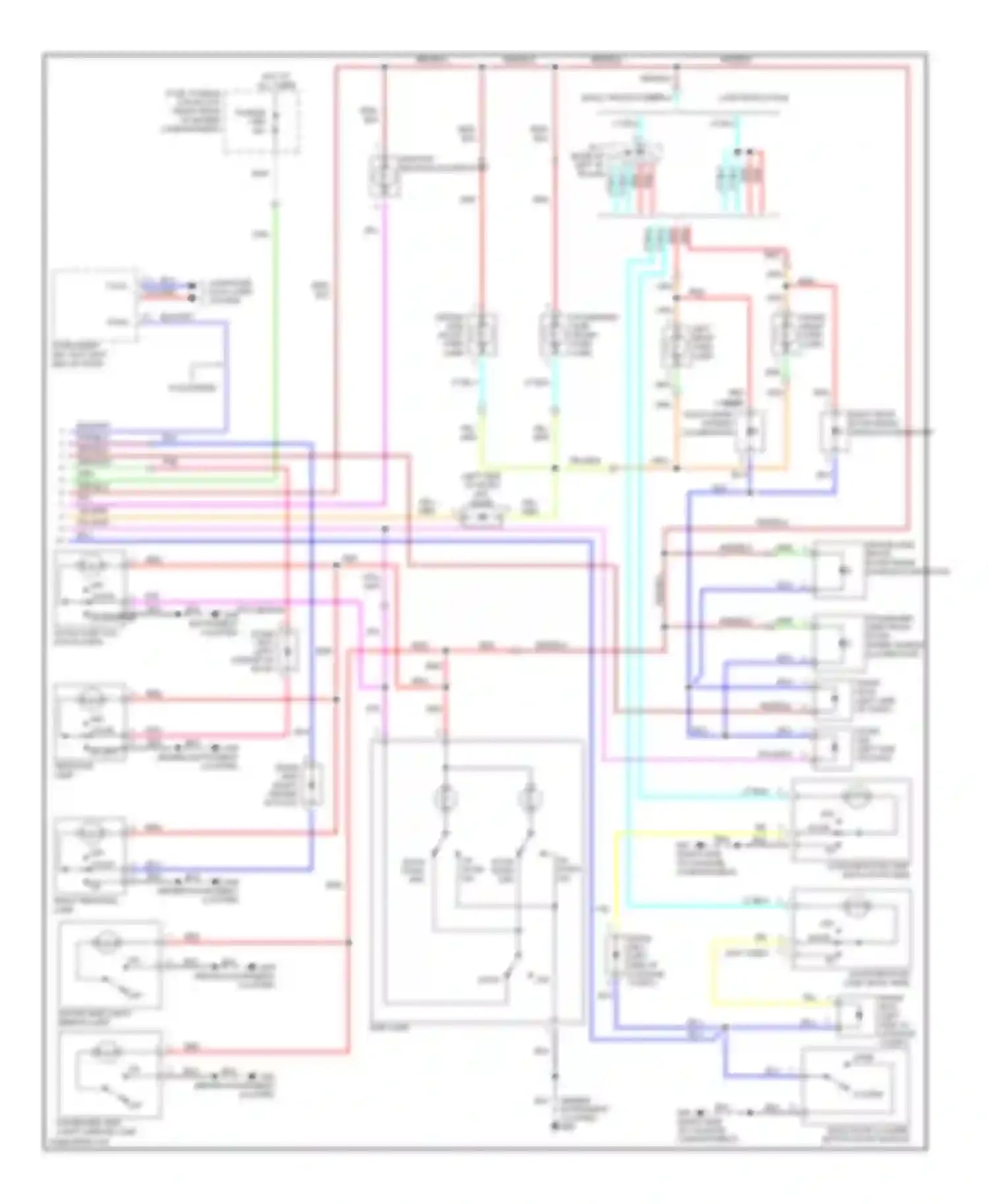 Wiring diagram passenger side vanity mirror lamp for Infiniti FX45 I (2002-2006) (1 of 1)