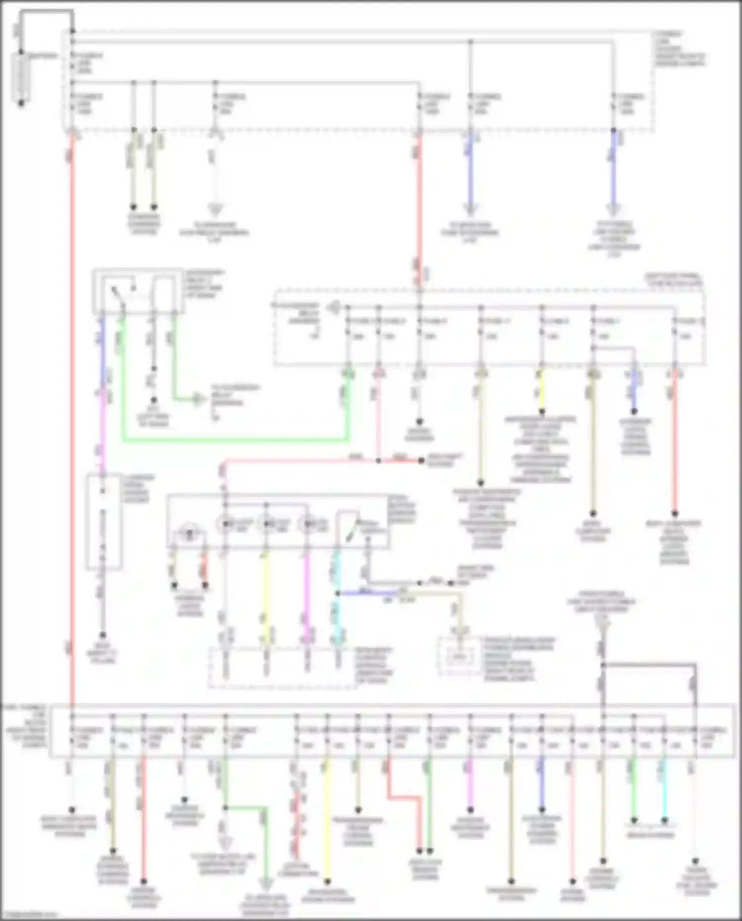 FX50 Infiniti II facelift (2011-2013): Power distribution circuit (1 of 3)