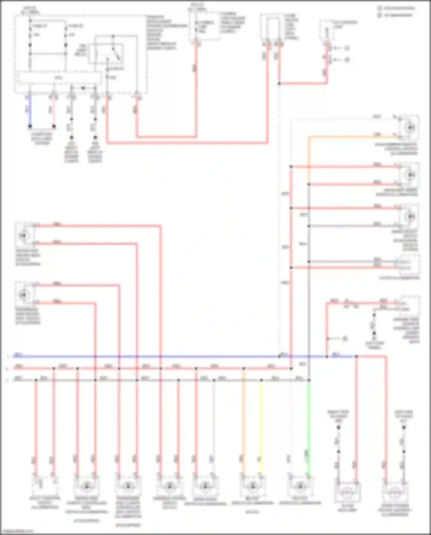 Wiring diagram around view monitor control unit (under driver's for Infiniti FX50 II facelift (2011-2013) (1 of 1)