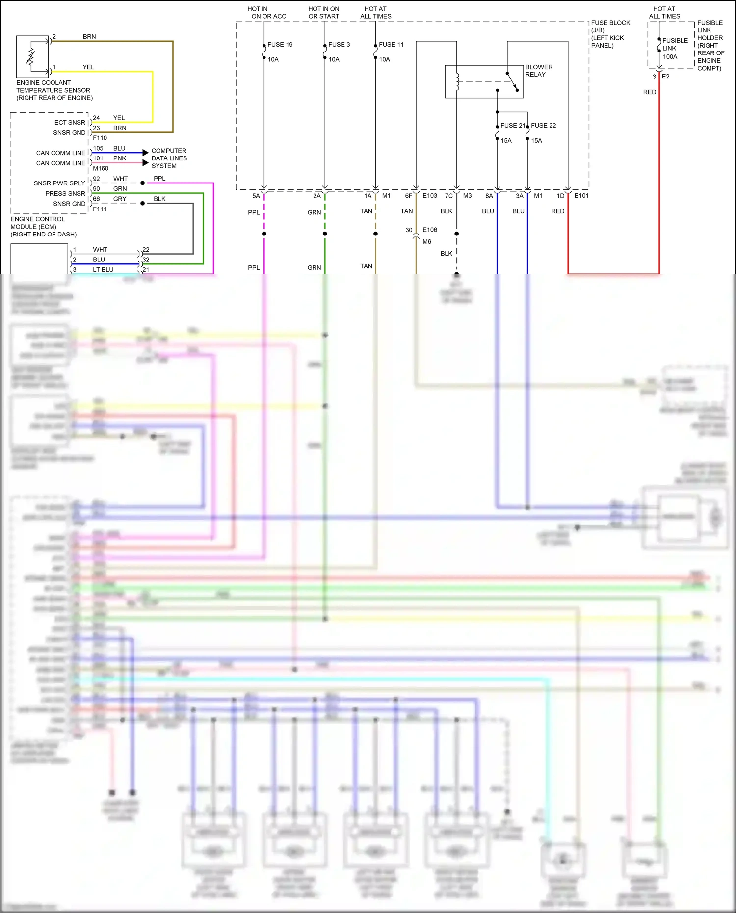 Infiniti FX50 II facelift (2011-2013) engine control module (ecm) wiring diagram  (1 of 4)