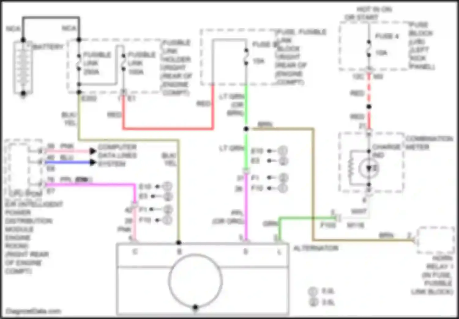 Wiring diagram fuse 4 for Infiniti FX50 II facelift (2011-2013) (4 of 15)