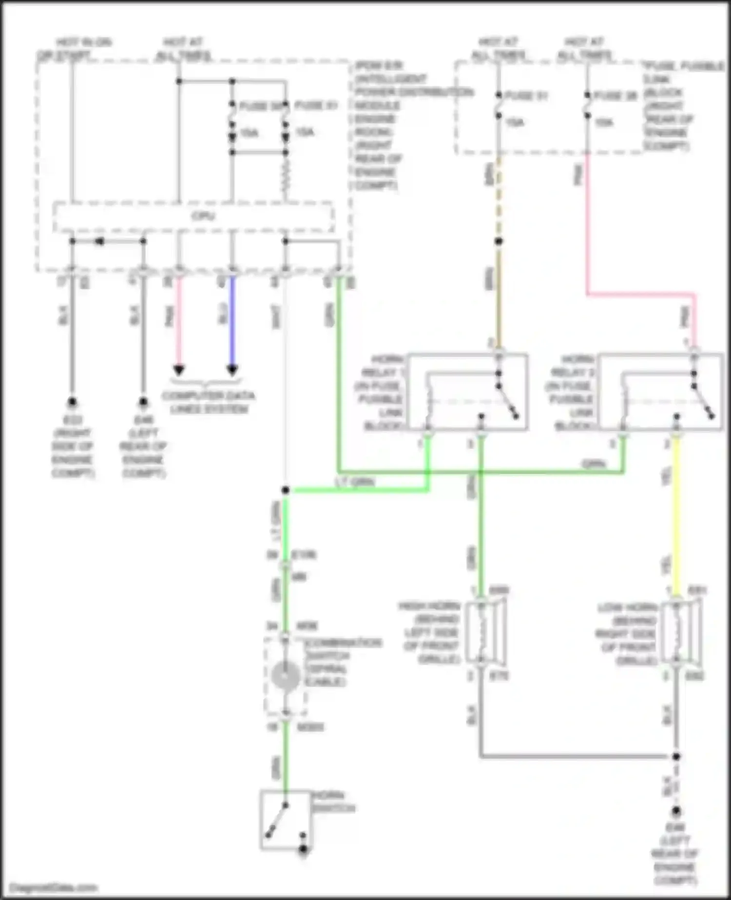 Wiring diagram fuse, fusible link block for Infiniti FX50 II facelift (2011-2013) (4 of 34)