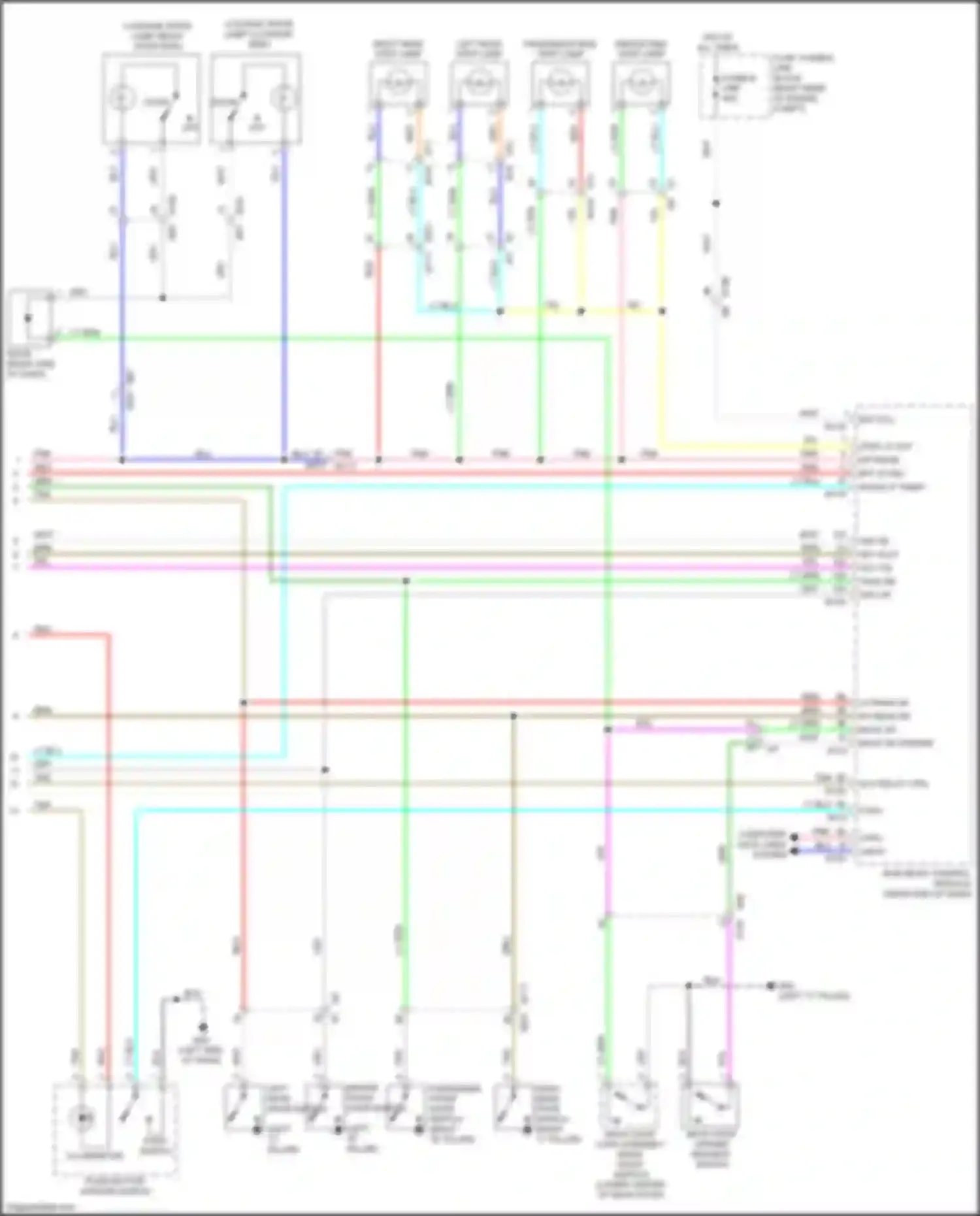 Wiring diagram right end of dash) for Infiniti FX50 II facelift (2011-2013) (5 of 32)