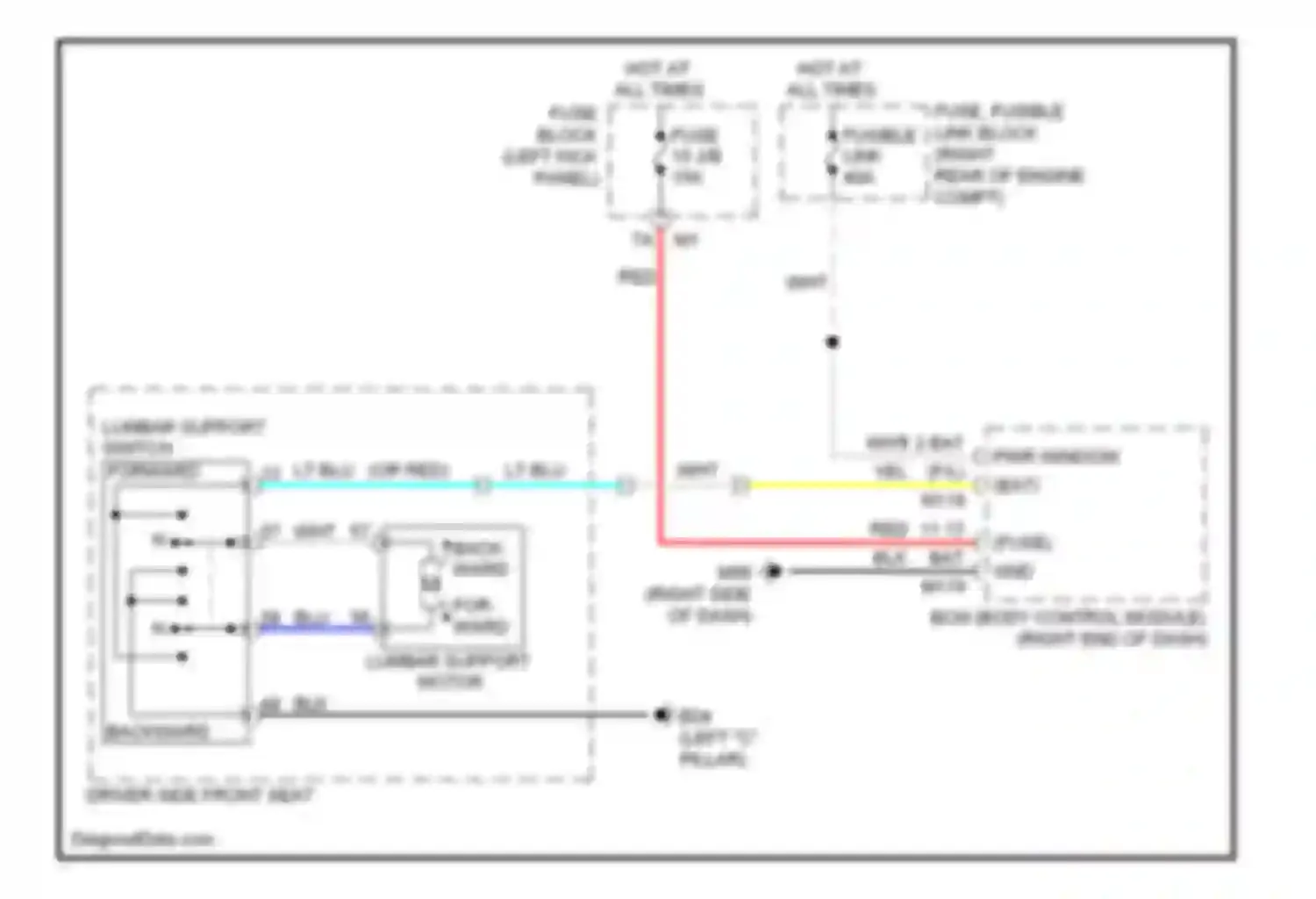 Wiring diagram driver side front seat for Infiniti FX50 II (2008-2012) (3 of 9)