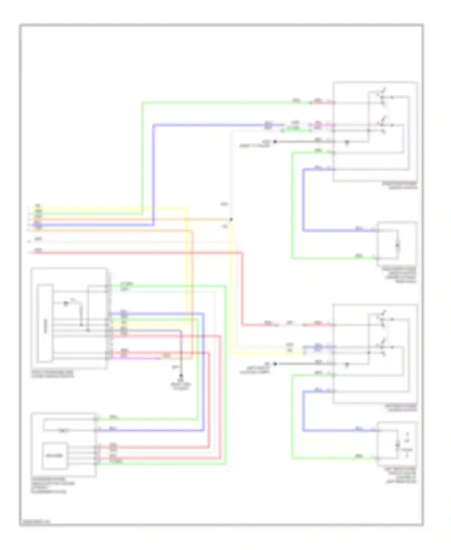 Wiring diagram front passenger side power window switch for Infiniti FX50 II (2008-2012) (2 of 2)