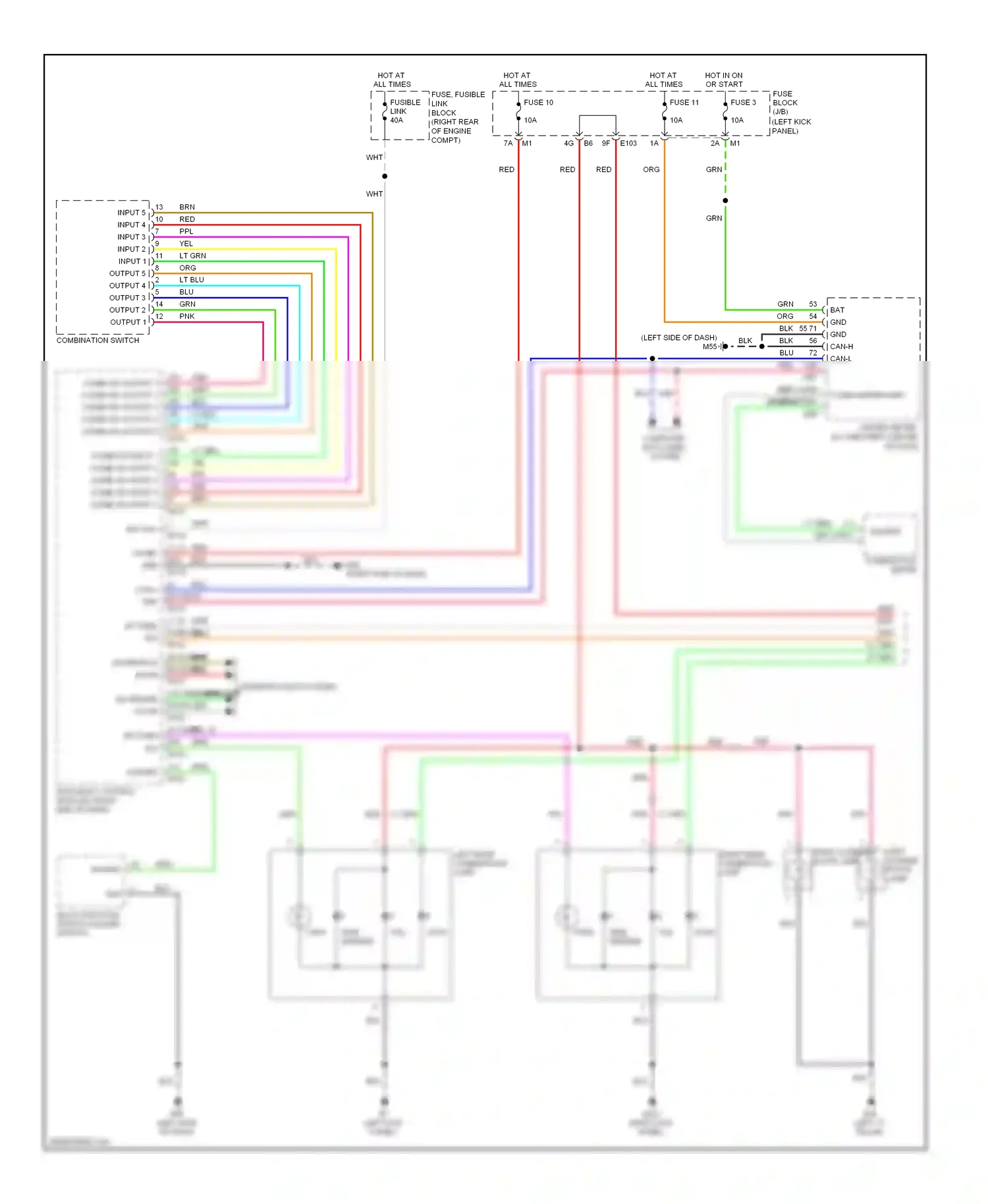 Infiniti FX50 II (2008-2012) multi-function switch (hazard switch) wiring diagram  (1 of 1)
