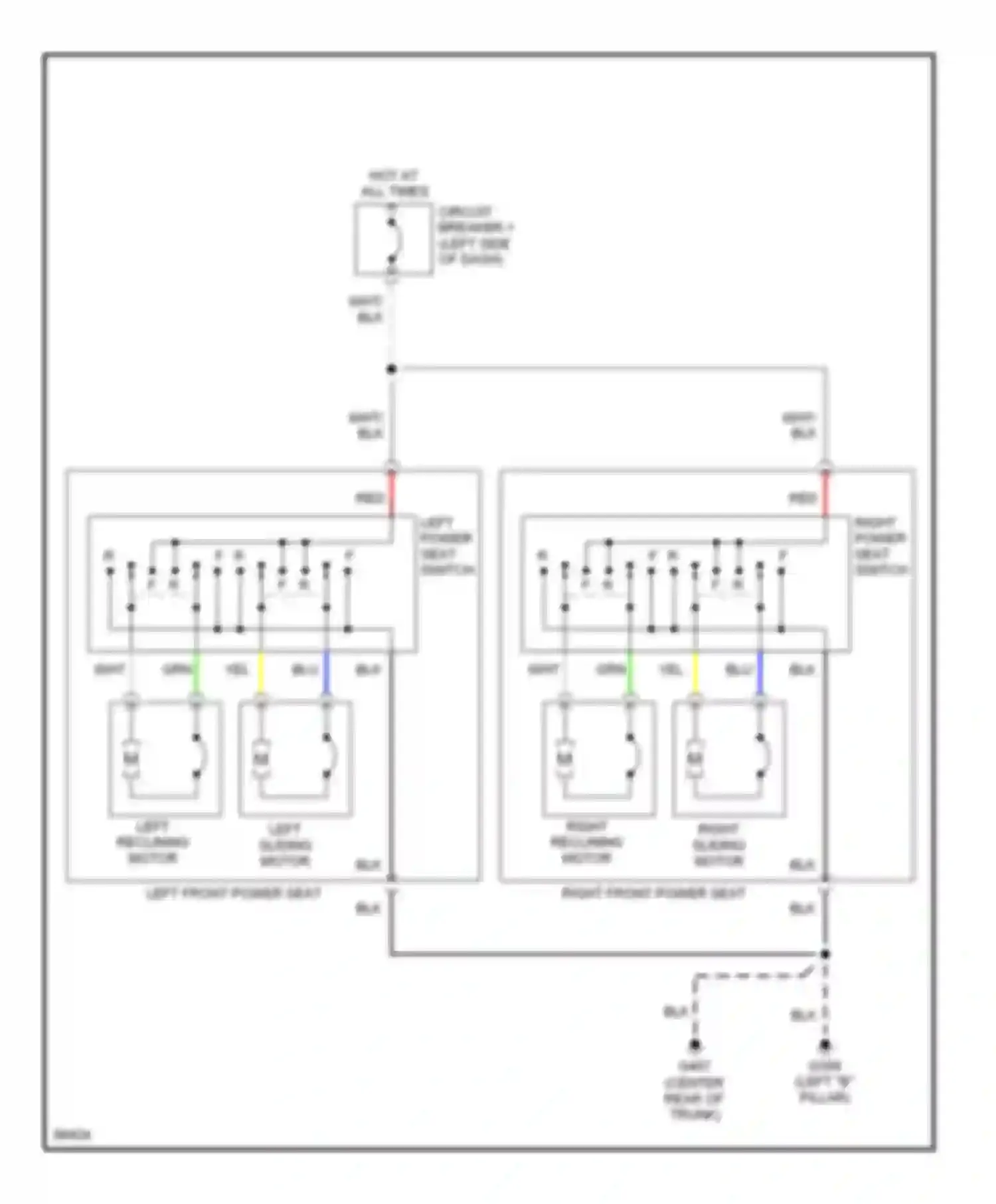 Wiring diagram right front power seat for Infiniti G20 I (1991-1996) (1 of 1)