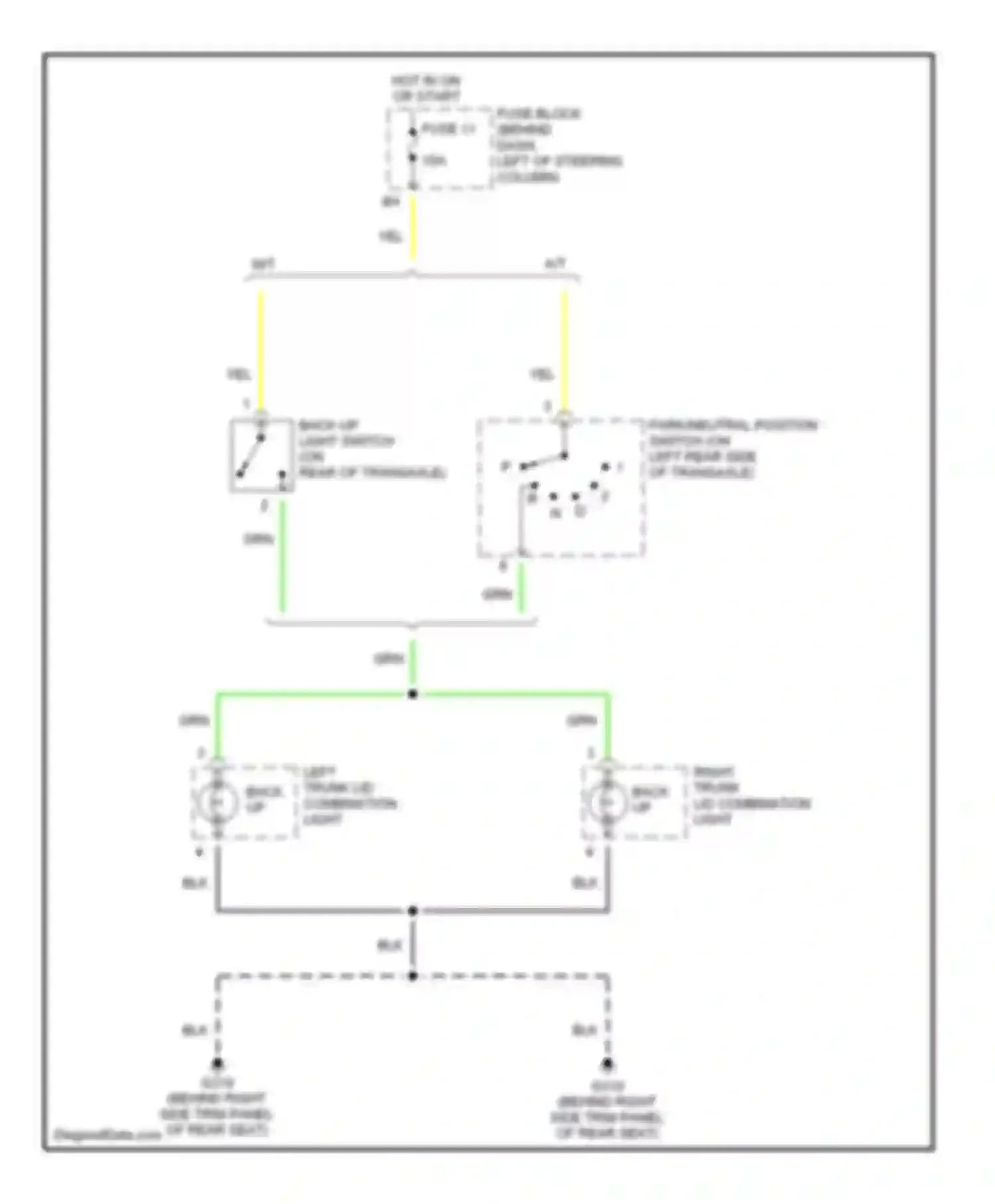 Car Wiring Diagrams for G20 Infiniti II (1999-2002): Backup lamps circuit