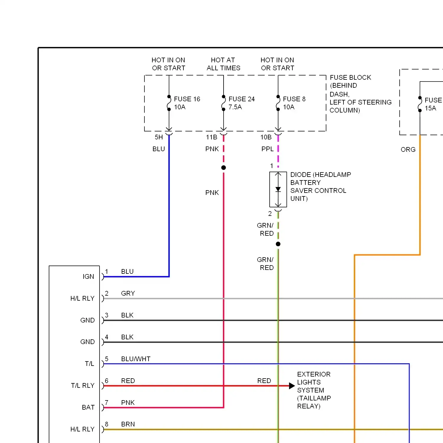 demo - Headlight circuit, with drl (1 of 2) Headlight circuit, with drl (1 of 2)