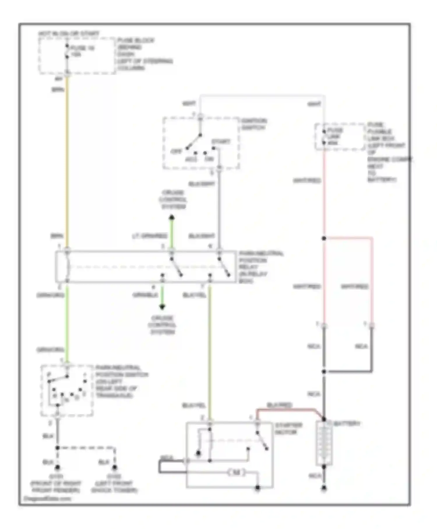 Wiring diagram hot in on or start for Infiniti G20 II (1999-2002) (30 of 33)