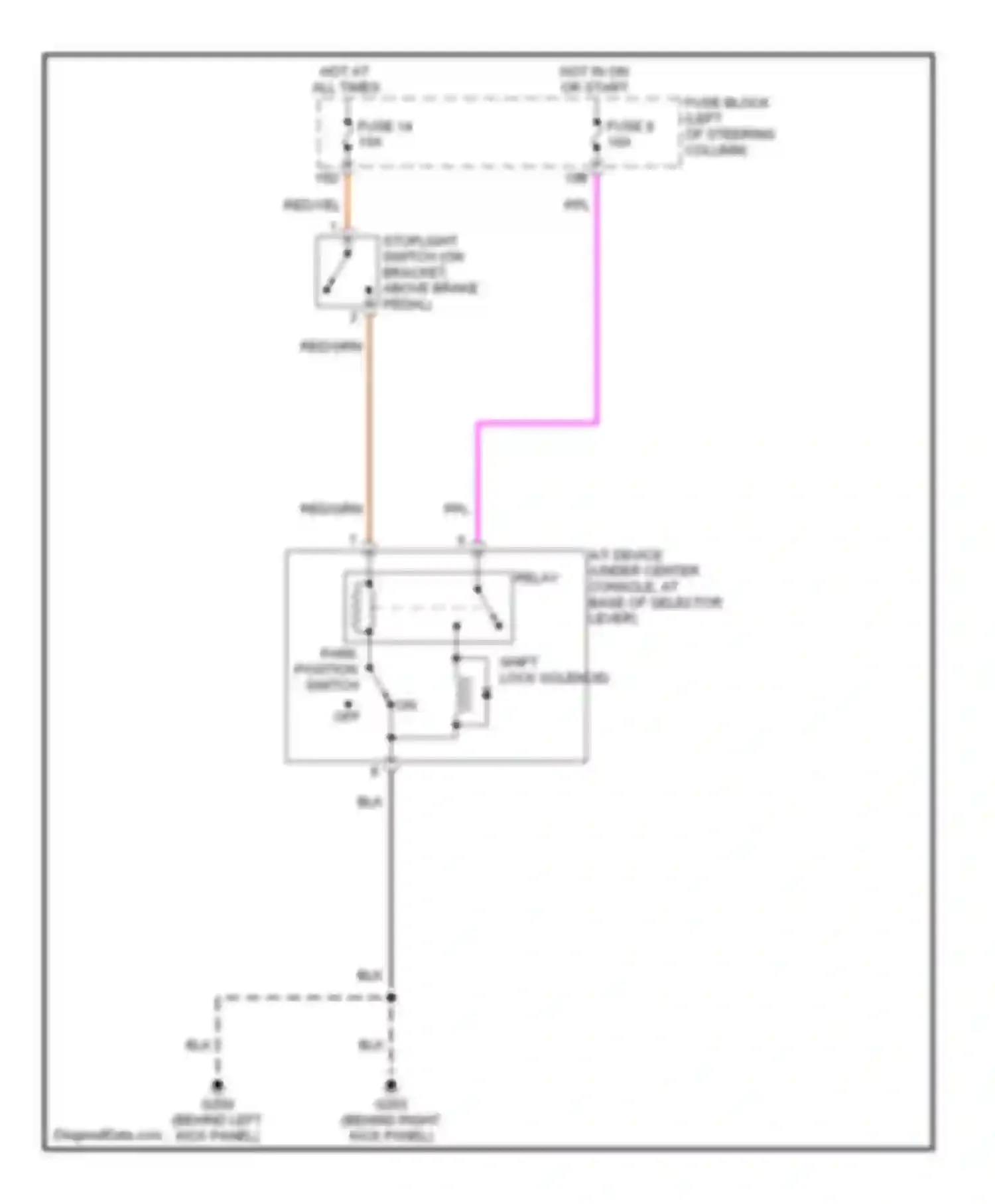 Wiring diagram shift lock solenoid for Infiniti G20 II (1999-2002) (1 of 1)