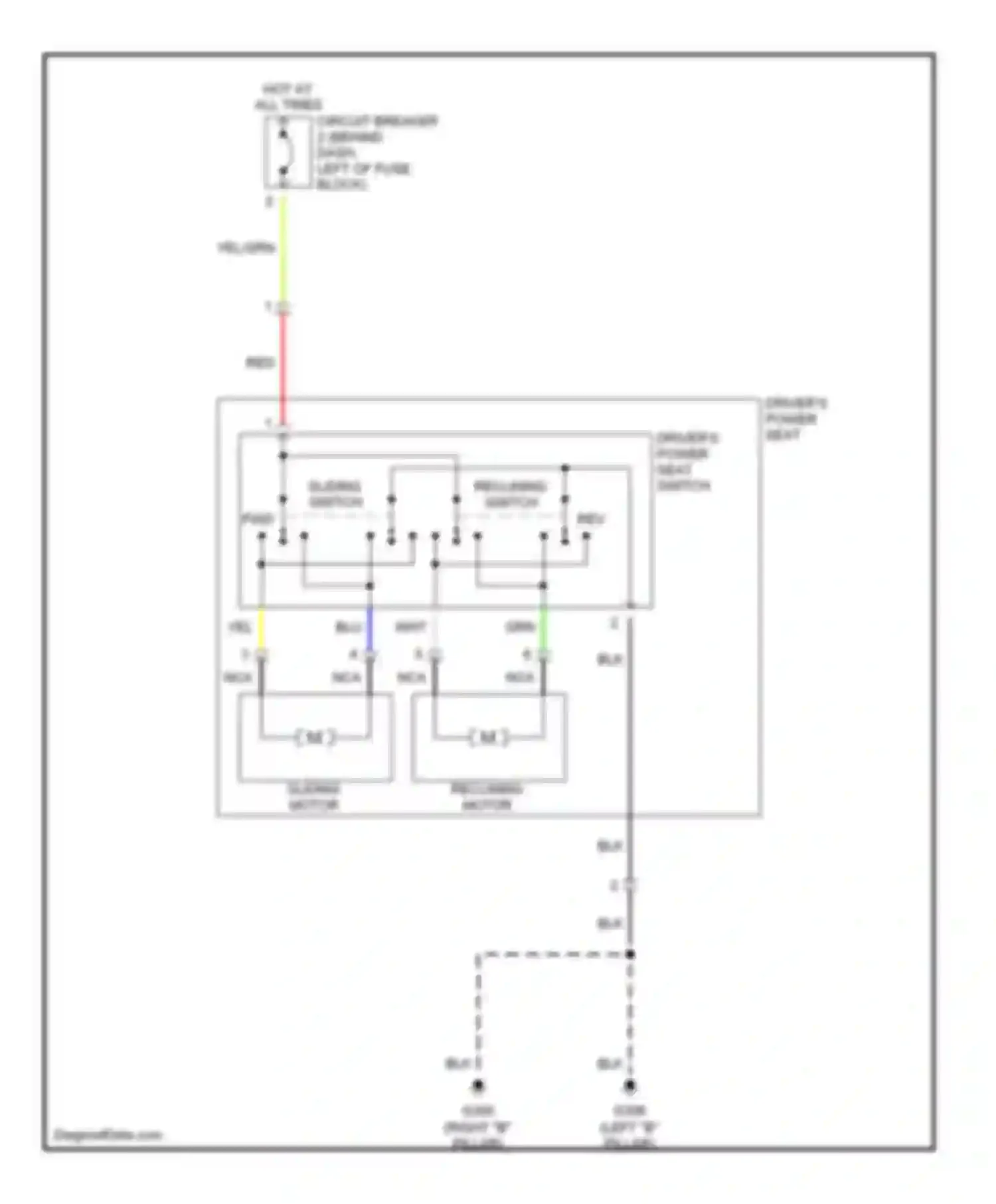 Wiring diagram sliding motor for Infiniti G20 II (1999-2002) (1 of 1)