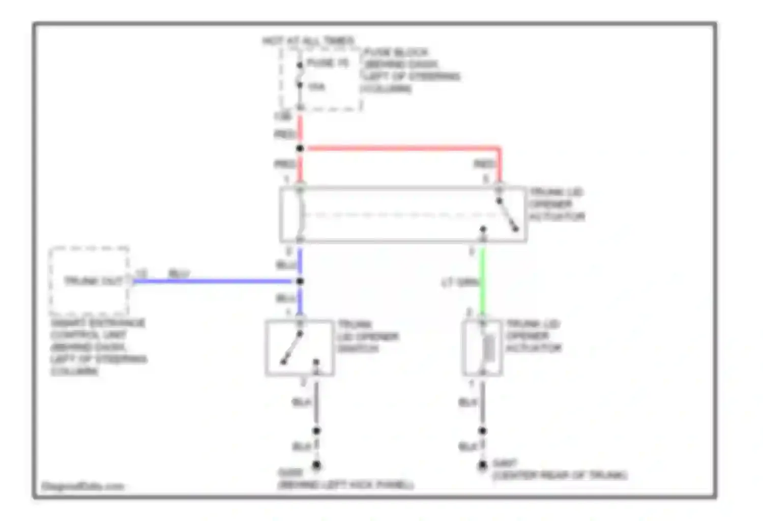 Wiring diagram trunk out for Infiniti G20 II (1999-2002) (1 of 1)