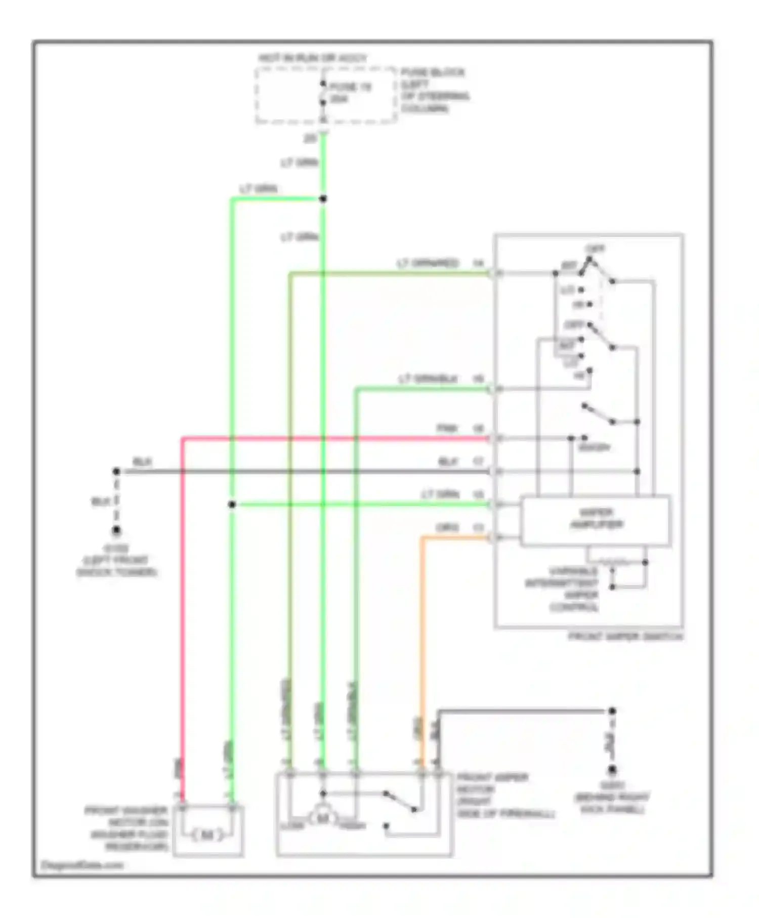Wiring diagram wiper amplifier for Infiniti G20 II (1999-2002) (1 of 1)