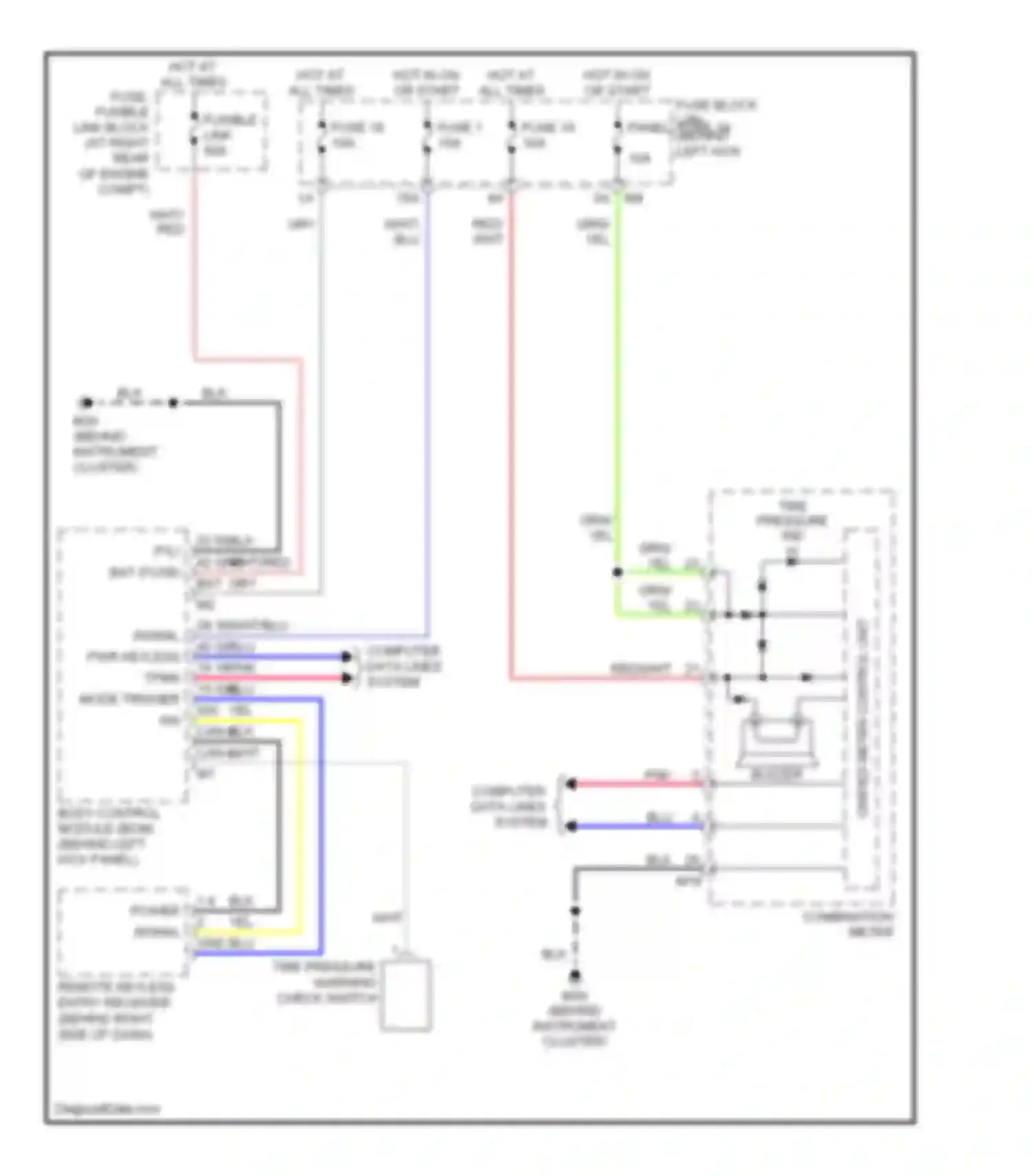G35 Infiniti III (2002-2007): Tire pressure monitoring circuit